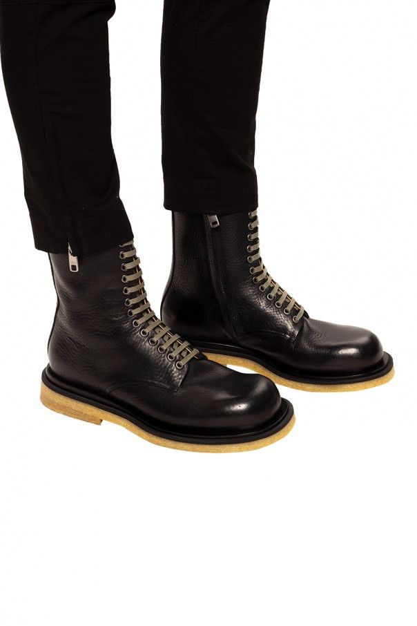 Bottega Veneta o1w1db11124 Lace Up Boots in Black/Brown Size US 10 / IT 40 - 2 Thumbnail