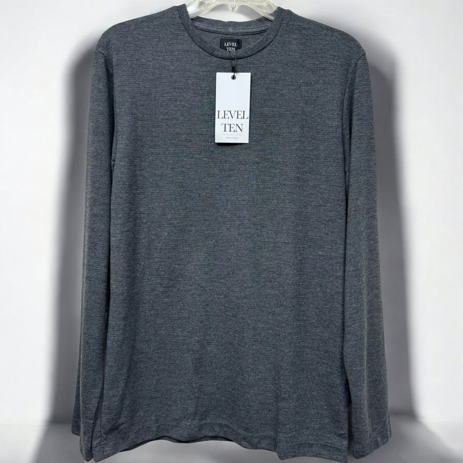 Designer Level Ten Men Minimalist Long Sleeve Knit Tee New Small Size US S / EU 44-46 / 1 - 8 Thumbnail