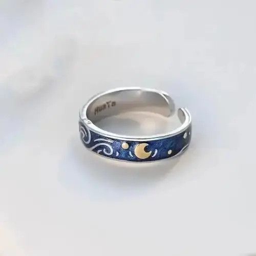 Designer Van Gogh Starry Night Ring Size ONE SIZE - 7 Thumbnail