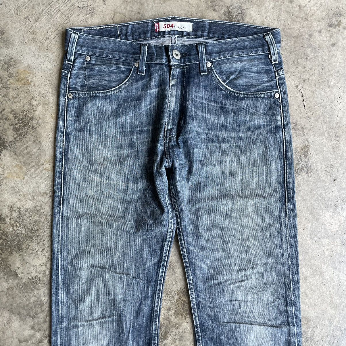 Levi's Vintage Clothing 🔥Vintage Levis 504 Stoned Washed Ripped Distress Denim Jeans Size US 34 / EU 50 - 2 Thumbnail