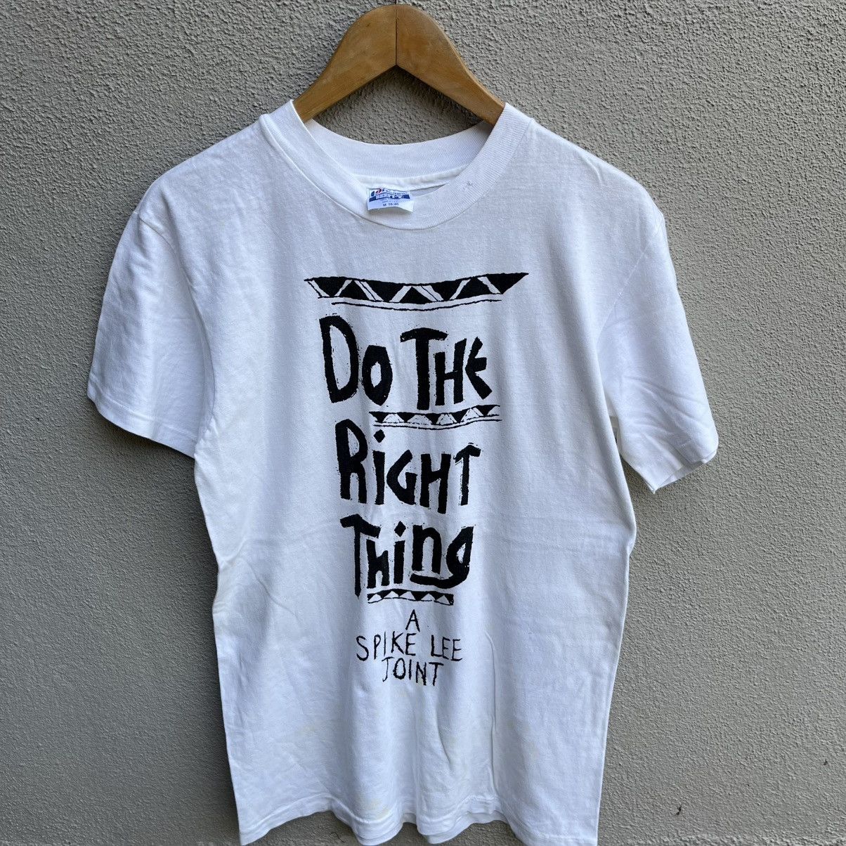 Vintage Vintage 90s DO THE RIGHT THING movie tee spike lee Size US M / EU 48-50 / 2 - 2 Thumbnail
