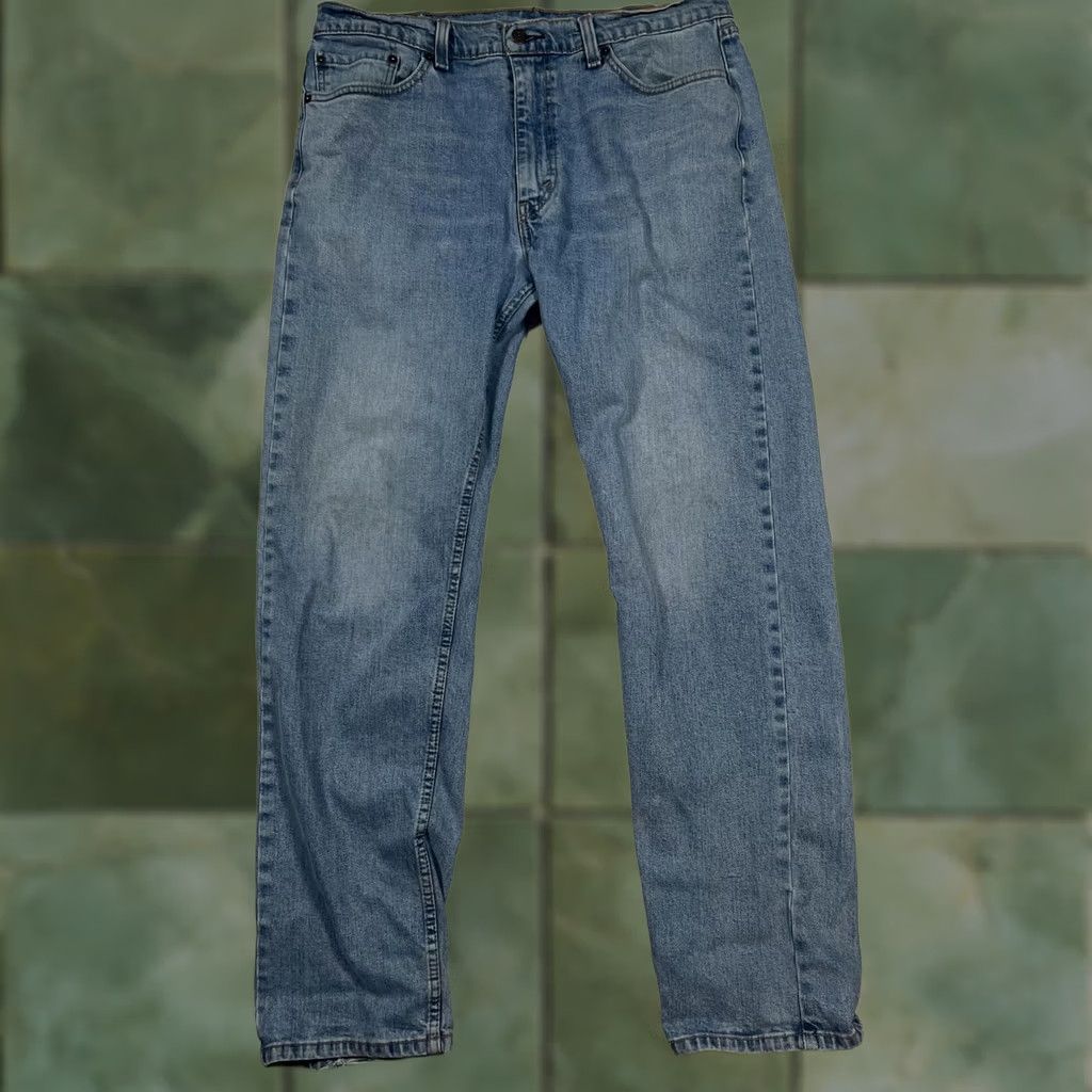 Levi's Levi's 505 Jeans Mens 36x32 Blue Light Wash Denim Regular Straight Leg Distressed Jeans Regular Fit Mens 36x32 Size US 36 / EU 52 - 1 Thumbnail