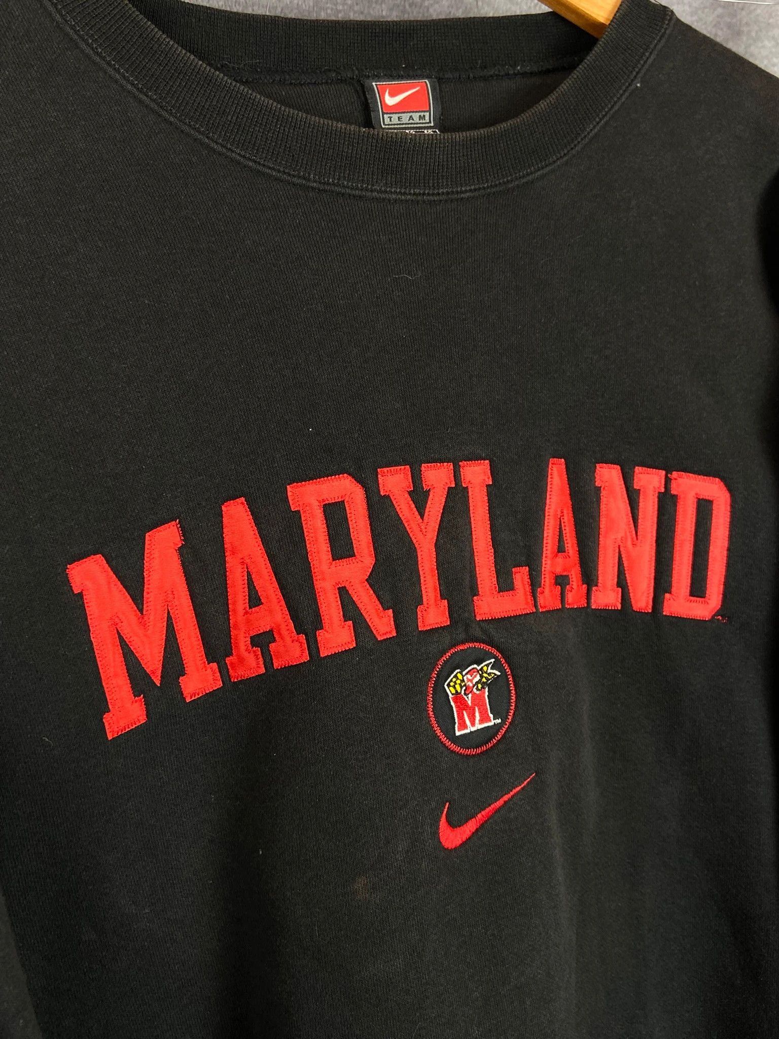 Nike Crewneck Nike Maryland black college spellout logo XL Size US XL / EU 56 / 4 - 2 Thumbnail