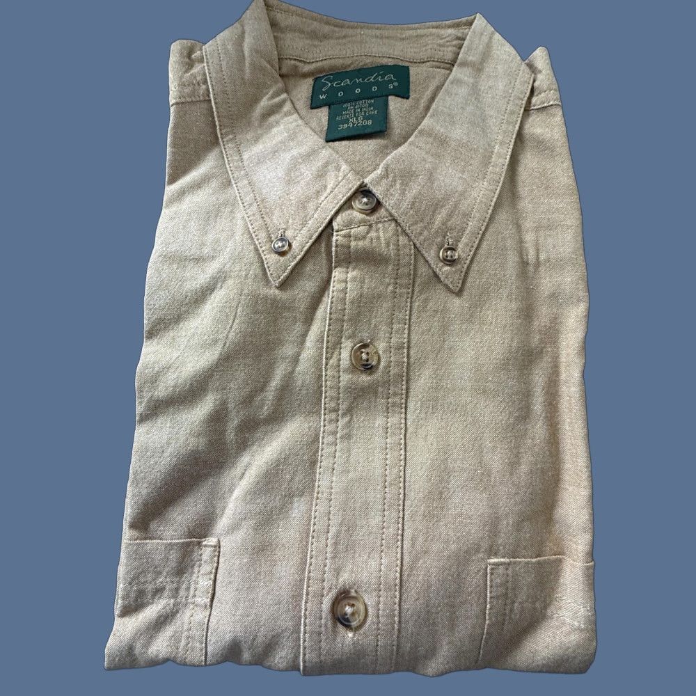 Vintage Scandia Woods Shirt Mens XL Beige 100% Cotton Button-Down Long Sleeve Casual Size US XL / EU 56 / 4 - 1 Thumbnail