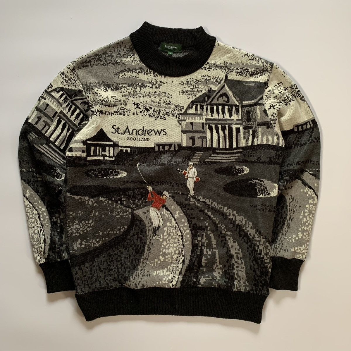 Andrew St. John × Coogi × Fruit Of The Loom St. Andrews Scotland Gold Knitted Sweater Size US M / EU 48-50 / 2 - 1 Thumbnail