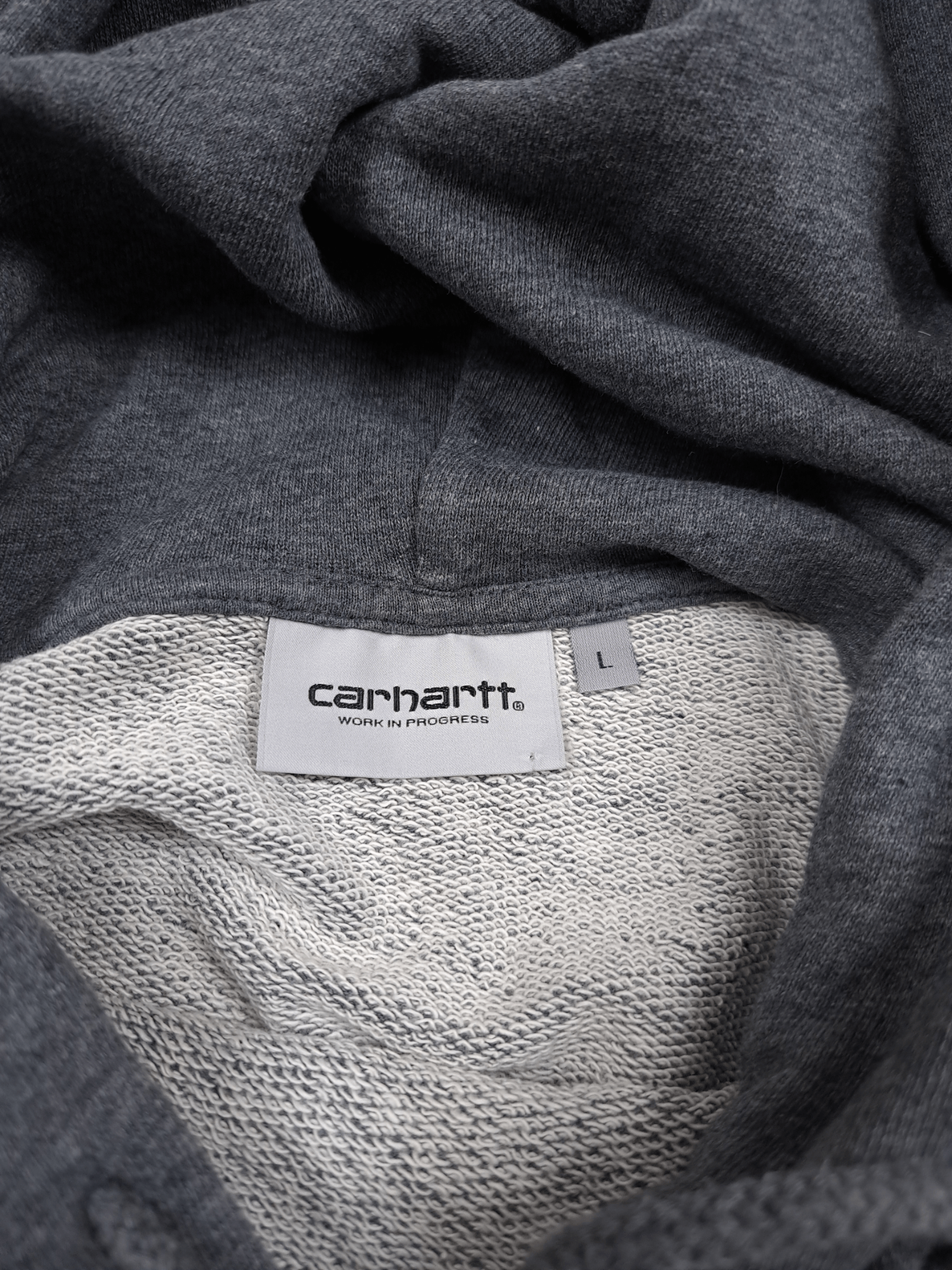Carhartt 💎Carhartt "Hooded College Sweat" Grey Spell out Logo Hoodie Size US L / EU 52-54 / 3 - 5 Thumbnail