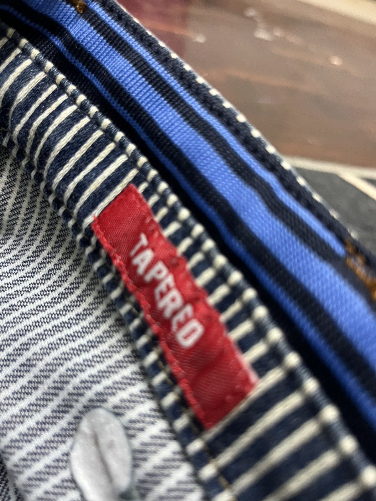 Japanese Brand Navy Raw Denim Worker Hickory Style Size US 34 / EU 50 - 12 Thumbnail