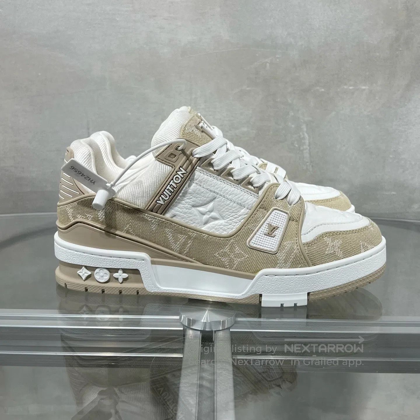 Louis Vuitton Louis Vuitton Trainer New Khaki Jeans shoes Size US 6 / IT 36 - 4 Thumbnail