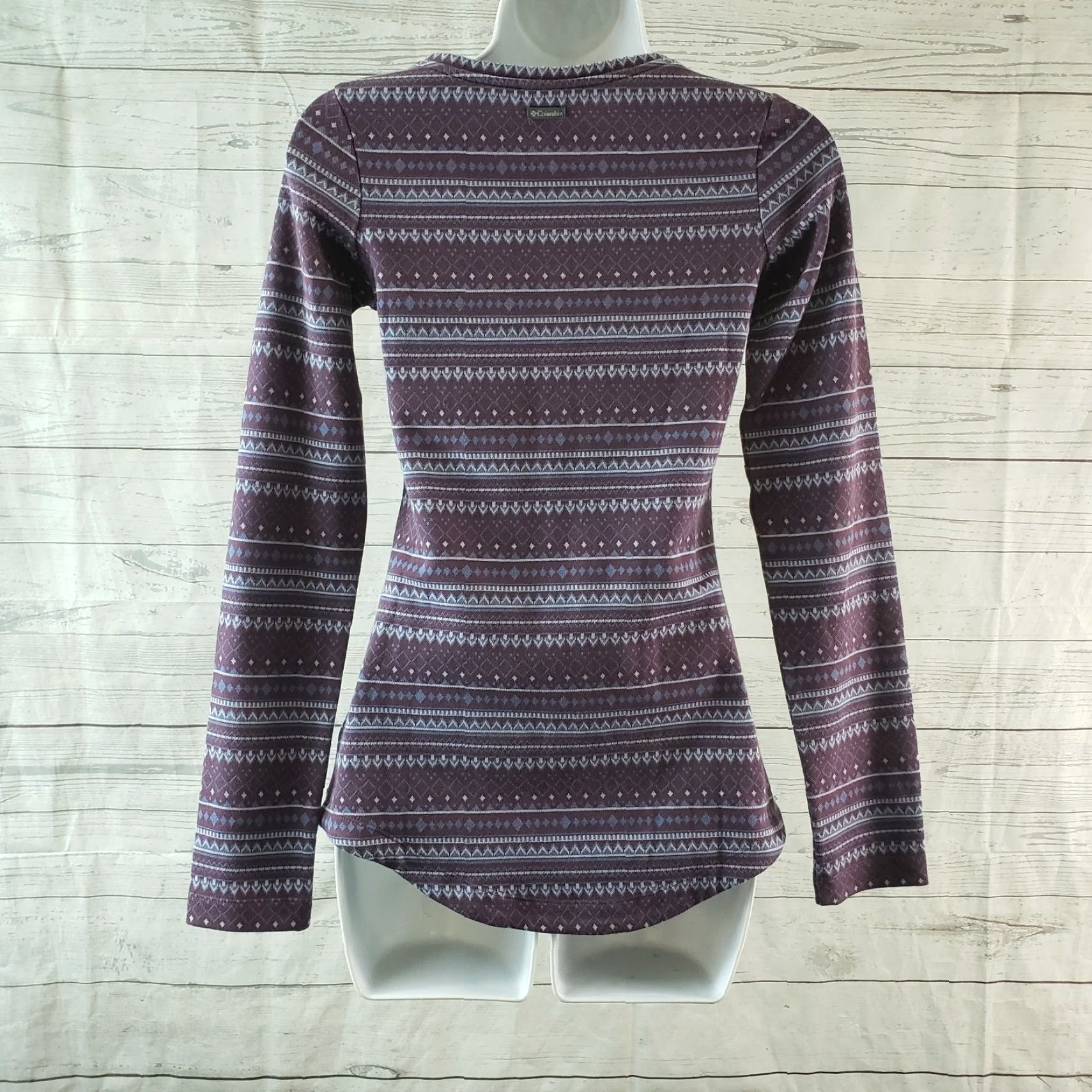 Vintage Columbia Womens Long Sleeve Top XS Purple Stripe Cotton Blend T-Shirt Shirt Pullover Regular Size XS Womens Columbia Stripe Top Size XS / US 0-2 / IT 36-38 - 4 Thumbnail