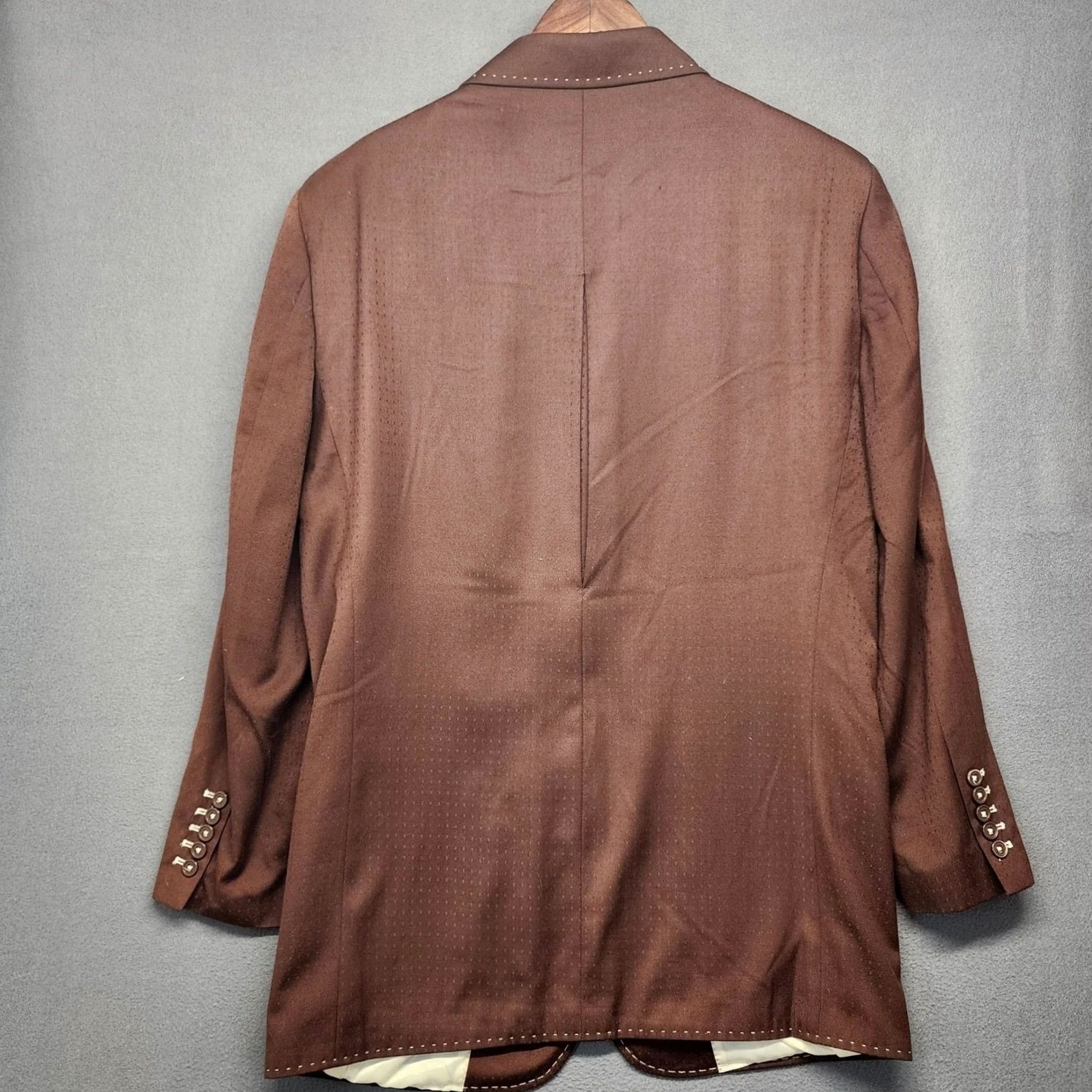 CHOCOOLATE VINTAGE J. Anthony Brown Blazer Jacket Sport Coat 42 Long Chocolate Western Blazer Men Mens Size 42R - 2 Thumbnail