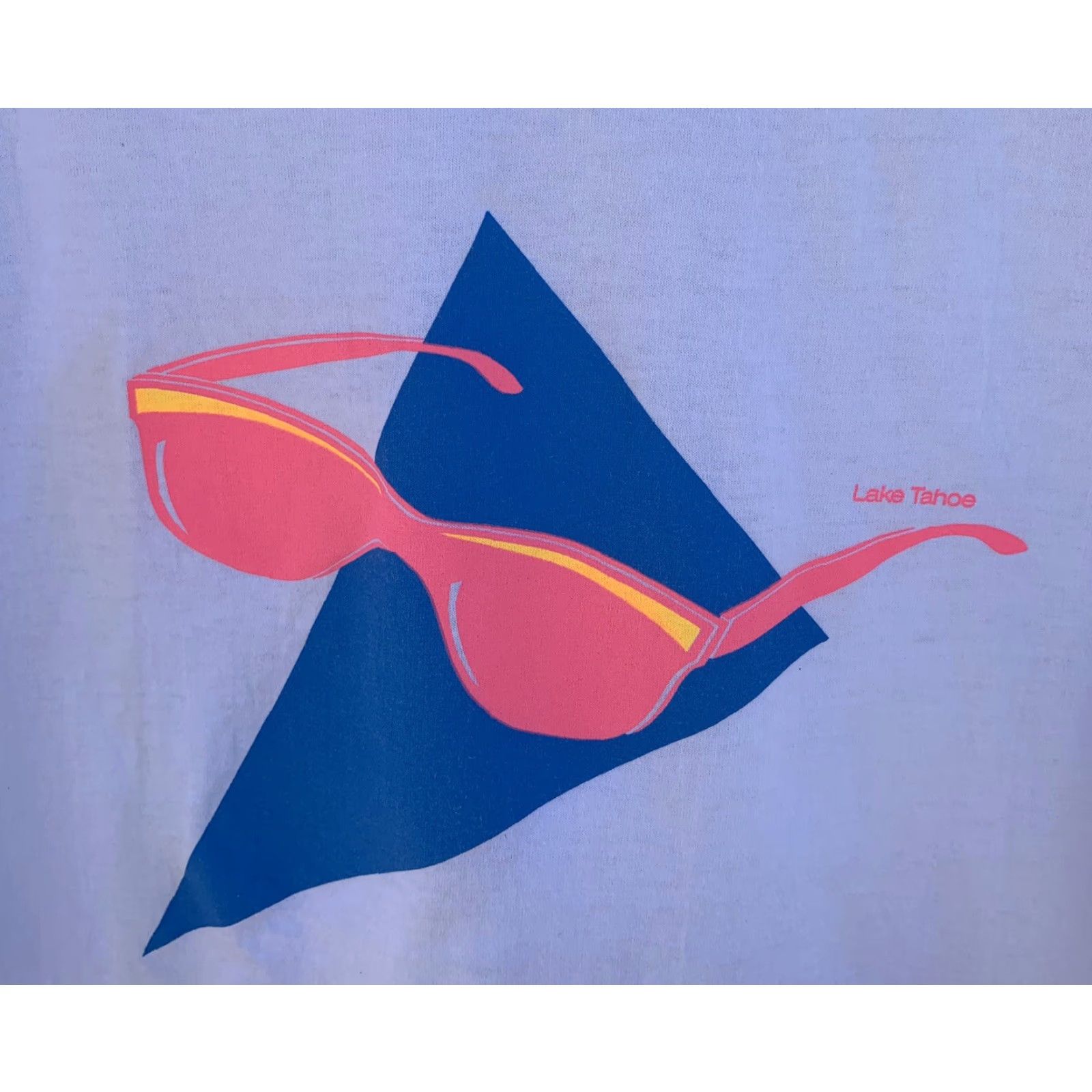 Vintage VINTAGE Lake Tahoe T-Shirt Neon Sunglasses Graphics Single Stitch 1980s 90s XL Size US XL / EU 56 / 4 - 5 Thumbnail