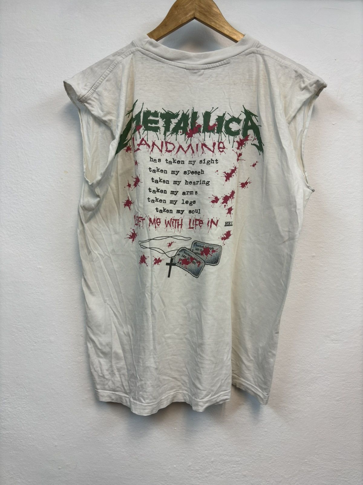 Band Tees RARE GRAIL Vintage 1989 Metallica One Pushead Size US L / EU 52-54 / 3 - 3 Thumbnail