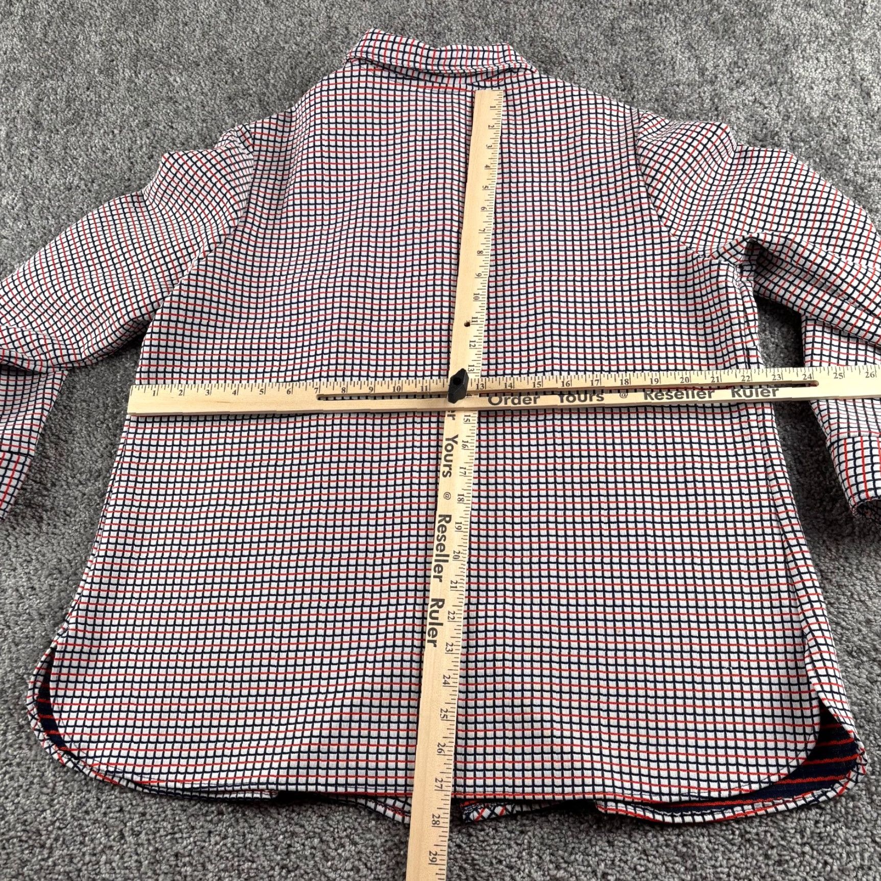 Vintage VINTAGE Montgomery Ward Shirt Mens Large Orange Navy White Grid Stretch 60s RARE Size US L / EU 52-54 / 3 - 4 Thumbnail