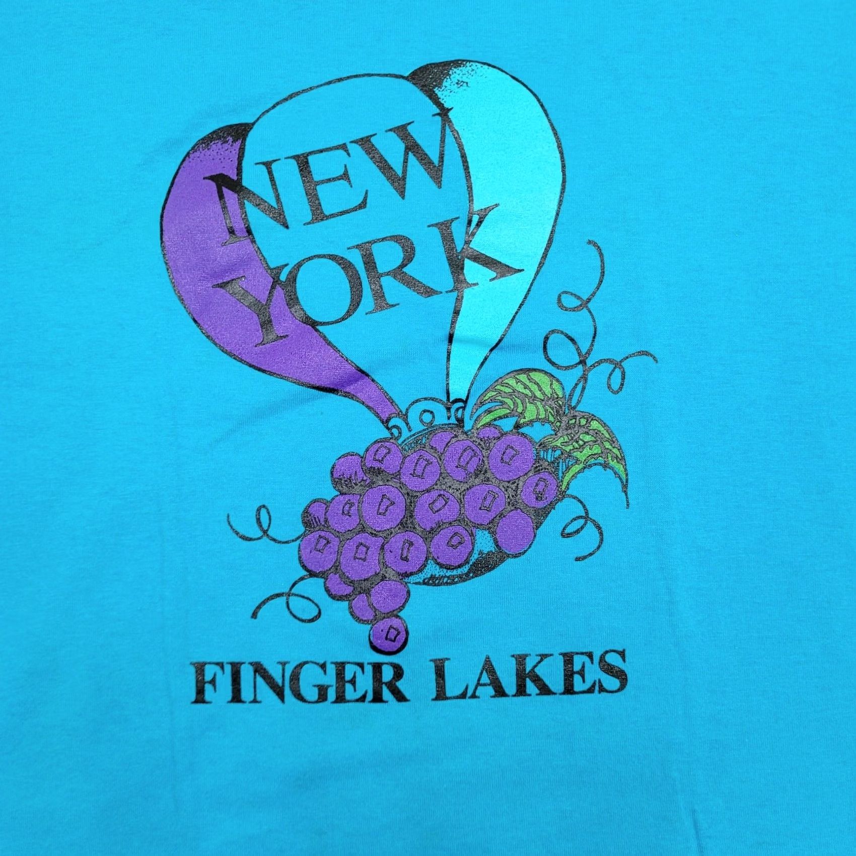 Jerzees VINTAGE Finger Lakes New York T-Shirt XL Jerzees 90s USA Made Crew Neck Short Sleeve Men's blue Size US XL / EU 56 / 4 - 3 Thumbnail