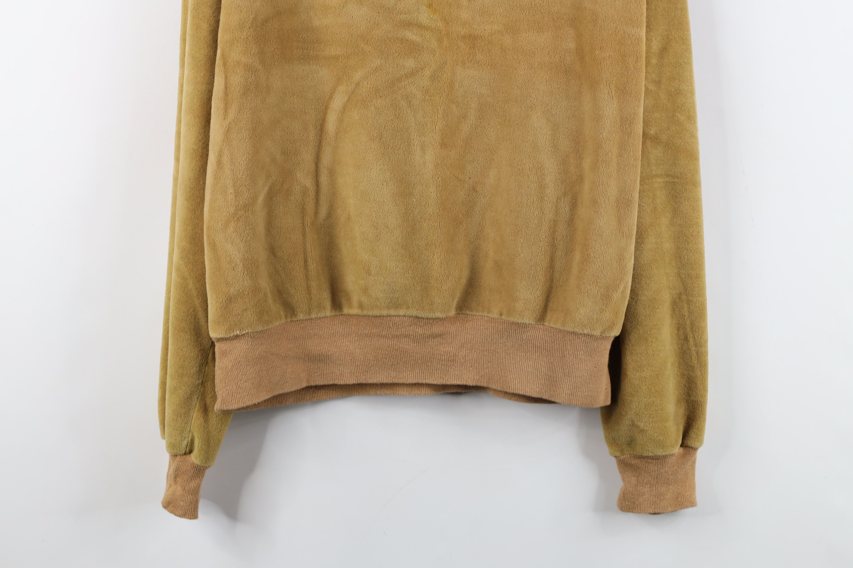 Vintage Vintage 70s Streetwear Blank Velour V-Neck Sweater USA Size US L / EU 52-54 / 3 - 3 Thumbnail