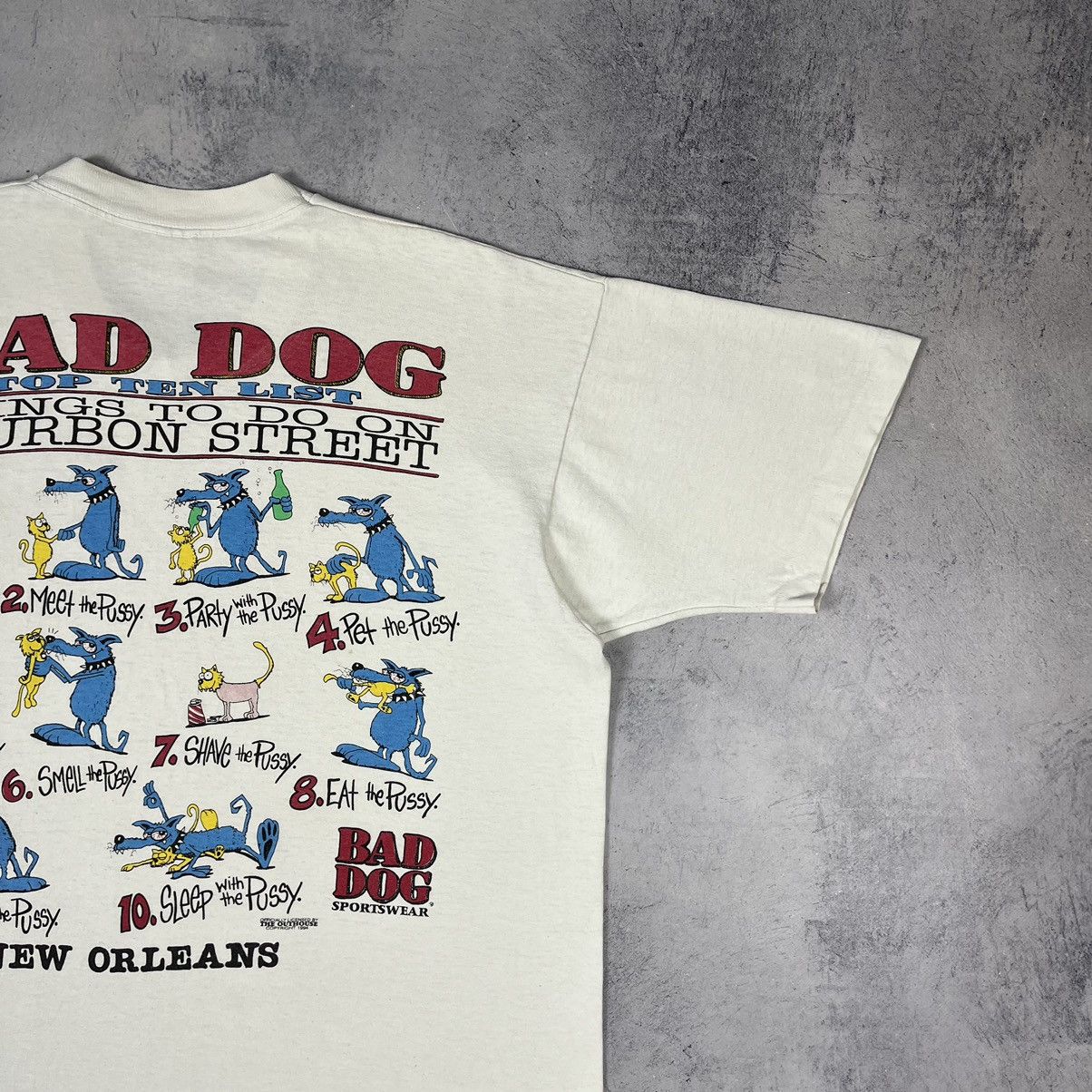 Vintage Vintage Bad Dog Top Ten List y2k humor tee 1994 Size US L / EU 52-54 / 3 - 18 Thumbnail