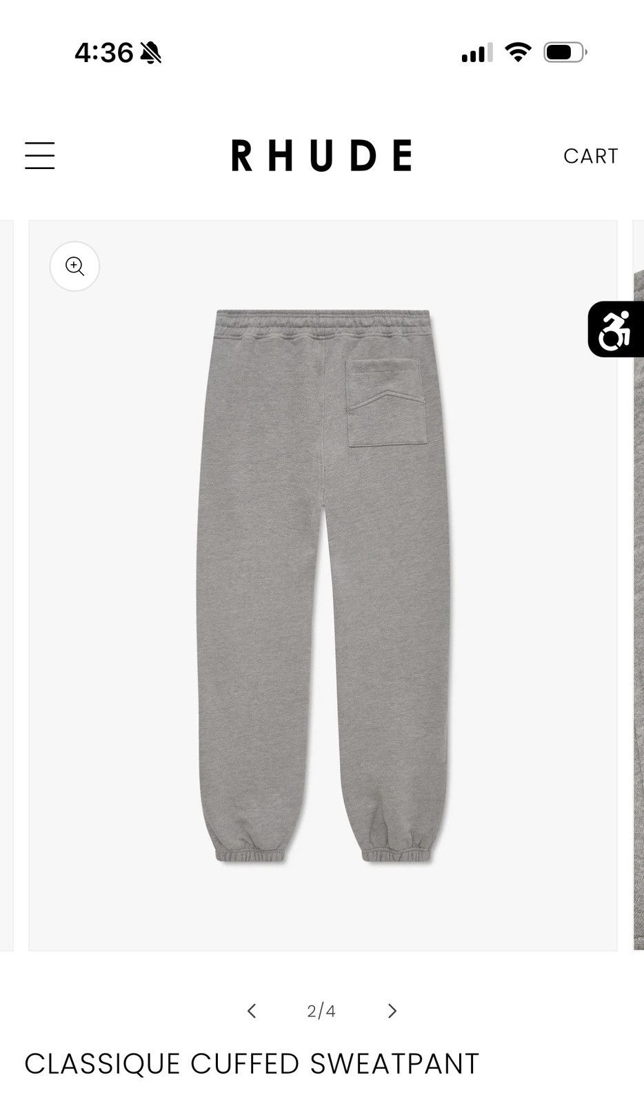 Rhude Rhude Grey Sweatpants Brand New size medium Size US 32 / EU 48 - 2 Thumbnail