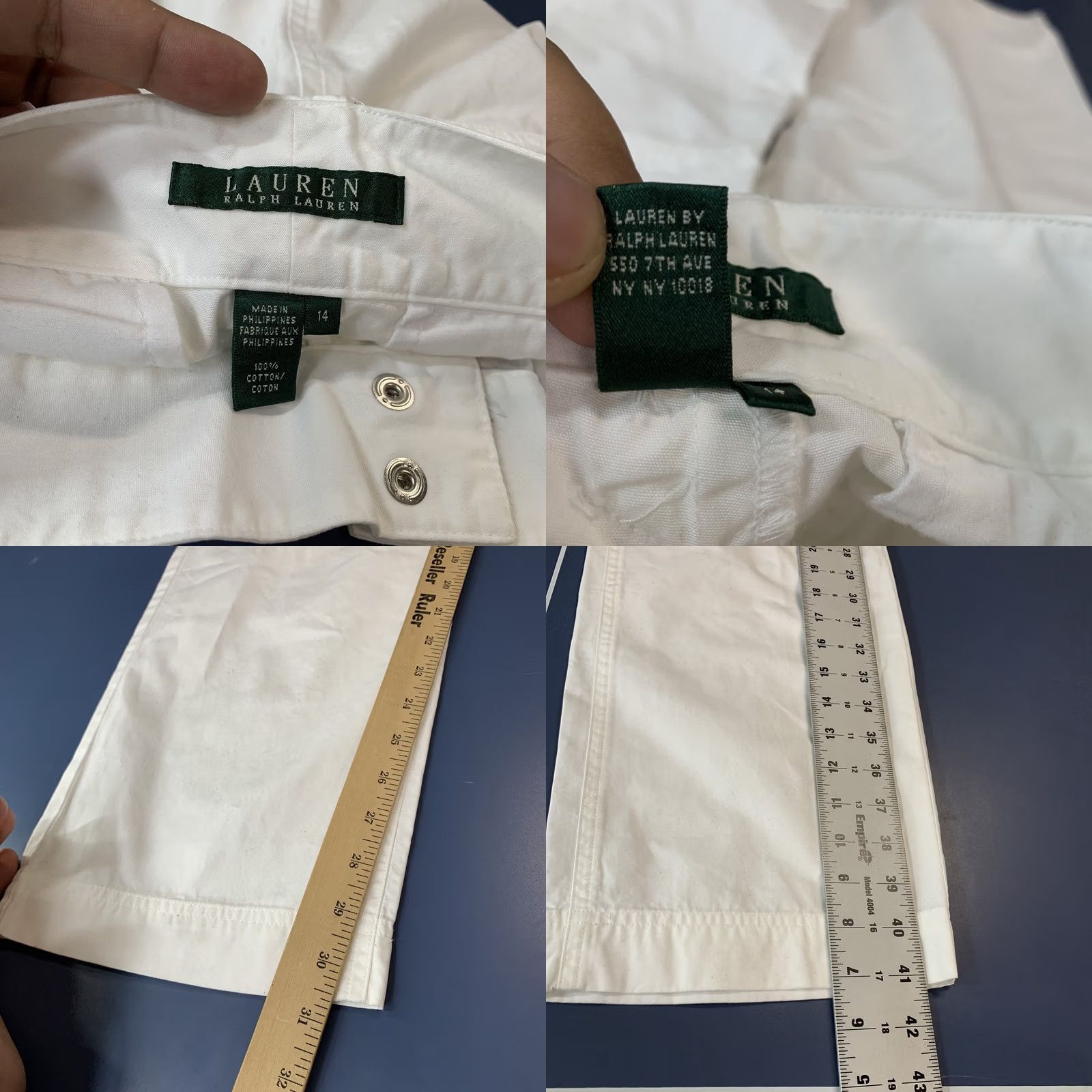 Ralph Lauren VINTAGE LRL Lauren Ralph Lauren Cargo Pants Womens Size 14 White Fits 36x31 Size 36" / US 14 / IT 50 - 8 Thumbnail