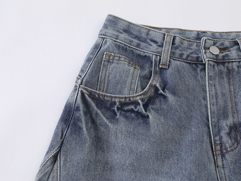 Jean American men's patchwork straight loose curved jeans Size US 32 / EU 48 - 4 Thumbnail