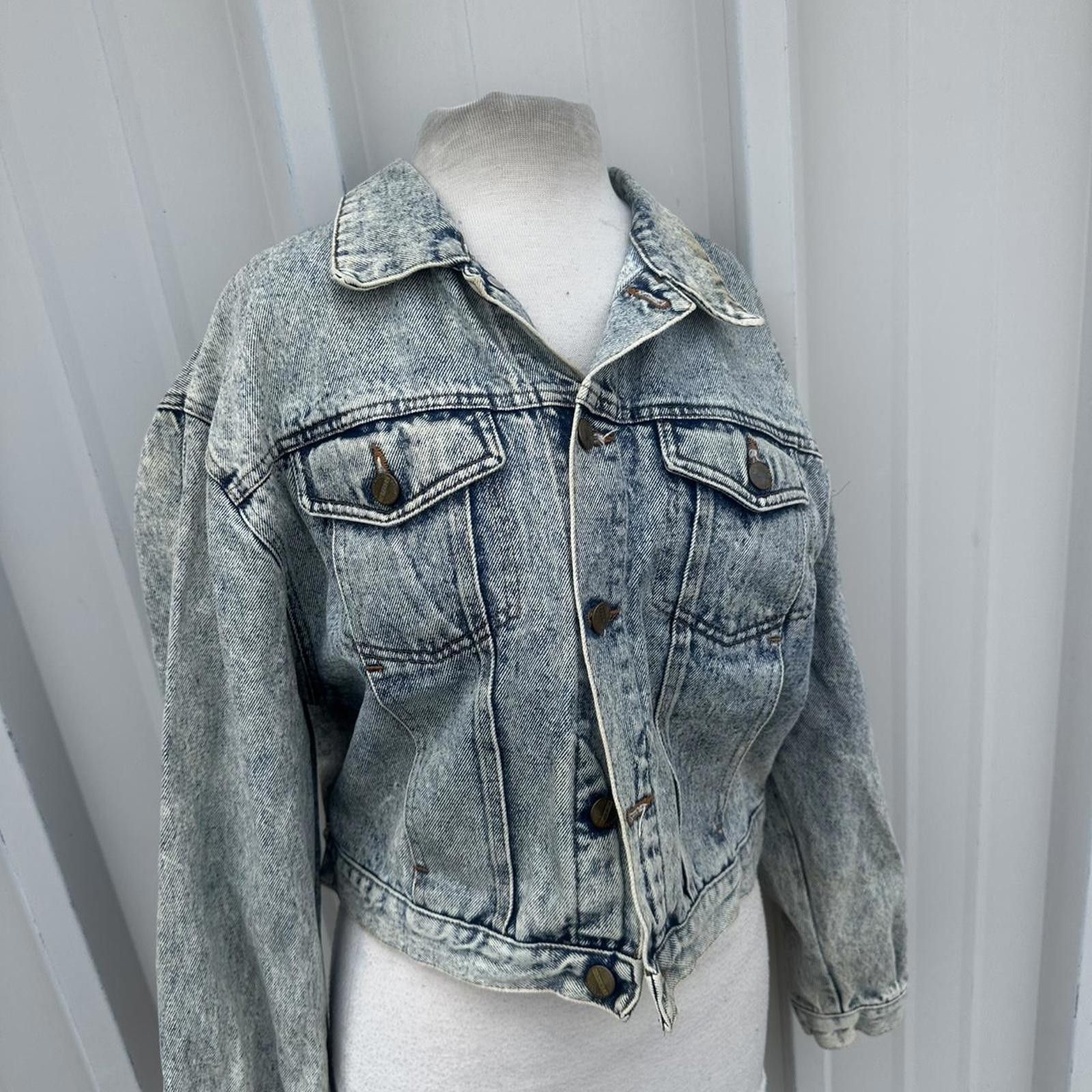 Other Vintage 80s FORENZA Light Acid Wash Denim Jean Trucker Size M / US 6-8 / IT 42-44 - 2 Thumbnail