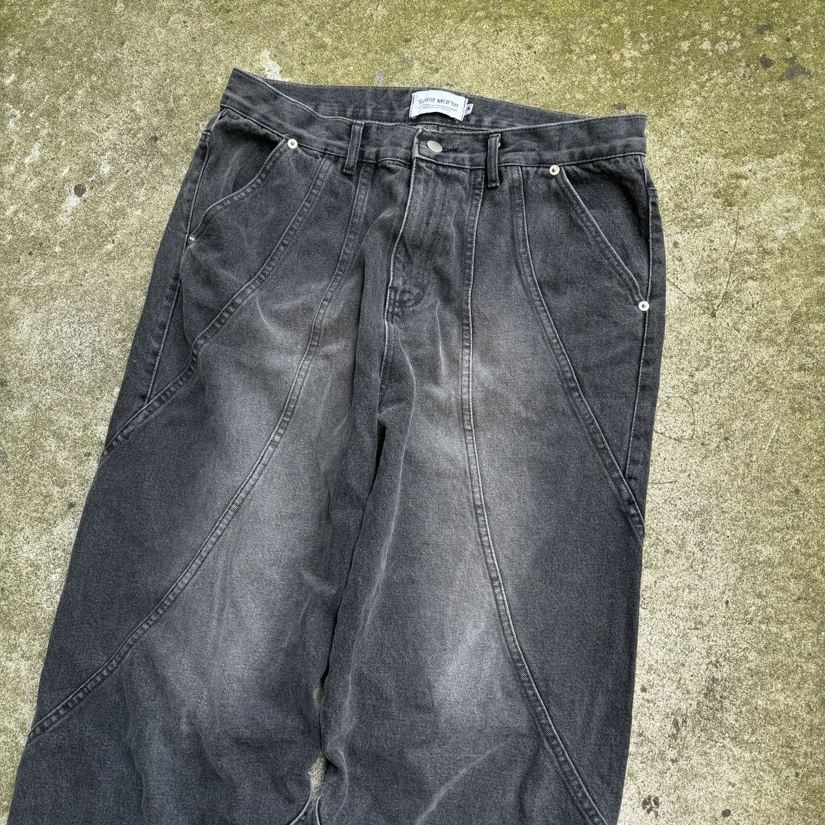 Other Saint Martin Baggy Wide Leg Faded Skater Jeans Size US 34 / EU 50 - 5 Thumbnail
