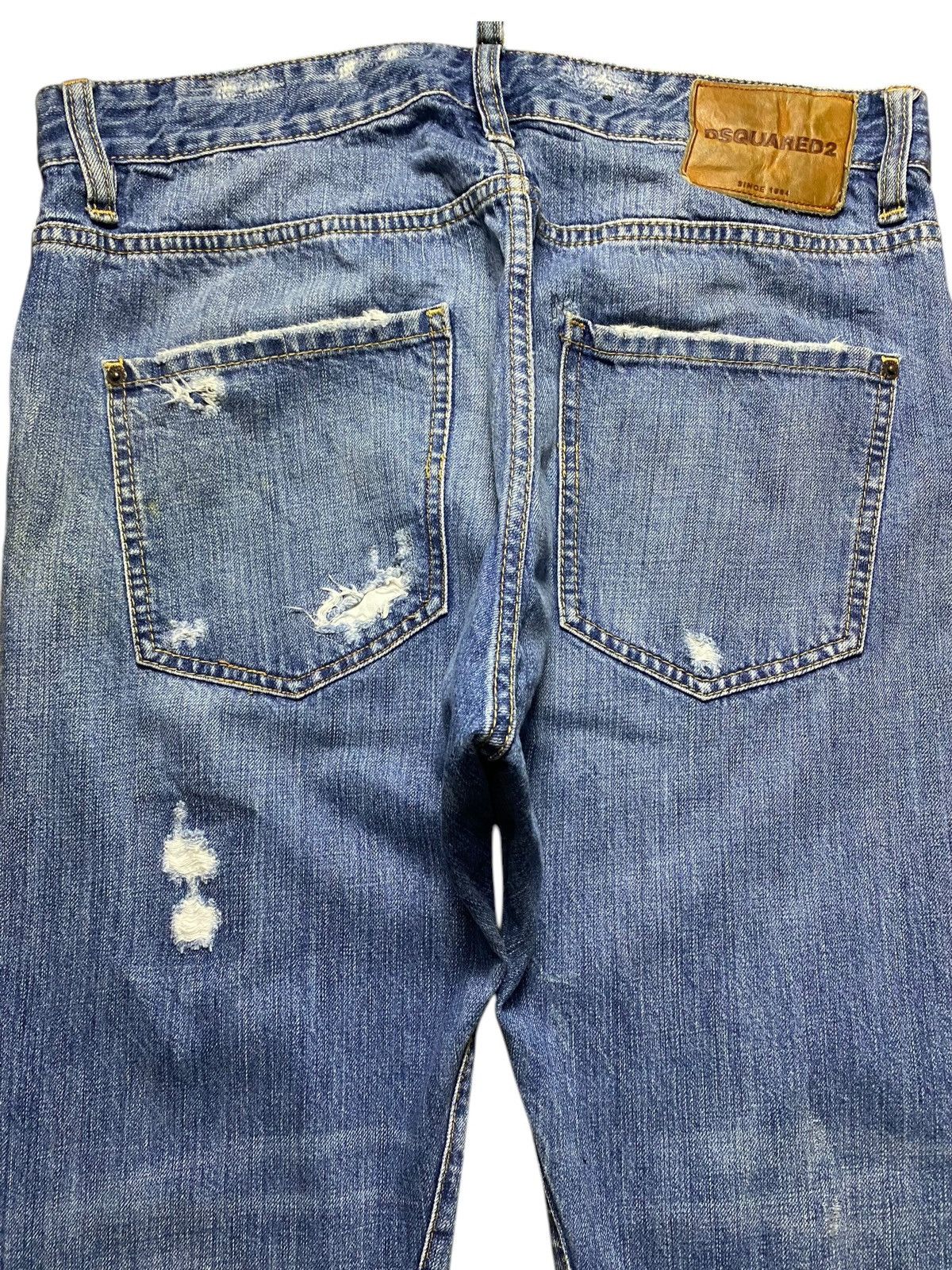 Dsquared2 Vintage Dsquared2 Blue Wash Distressed Skinny Jeans Size US 33 - 4 Thumbnail