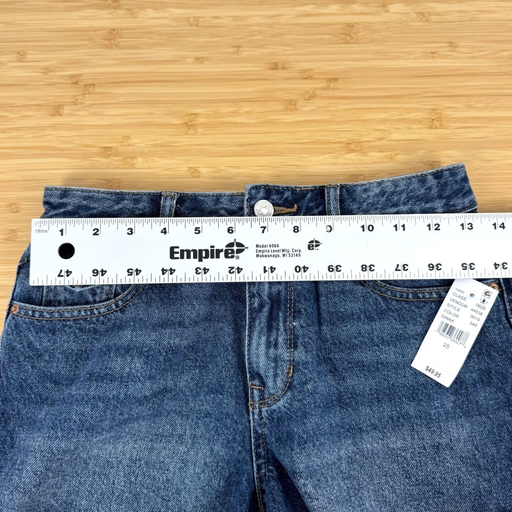 Pacsun PacSun High Rise Festival Denim Shorts Size 25 Dark Indigo Button Pocket Women 90s Size 42" / US 20 - 6 Thumbnail