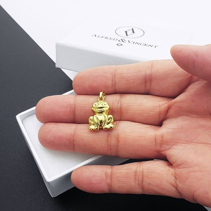 Other Smiling Happy Frog 3D Pendant 14k Yellow Gold Animal Charm Size ONE SIZE - 3 Thumbnail