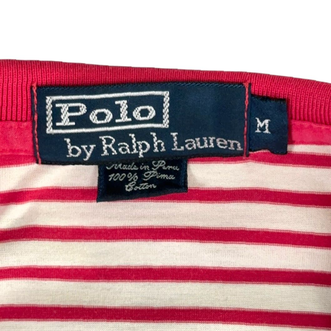 Polo Ralph Lauren VINTAGE Polo Ralph Lauren Shirt Polo Ralph Lauren Shirt Adult MEDIUM Pink White Stripe Small Pony 90s Mens Size US M / EU 48-50 / 2 - 4 Thumbnail