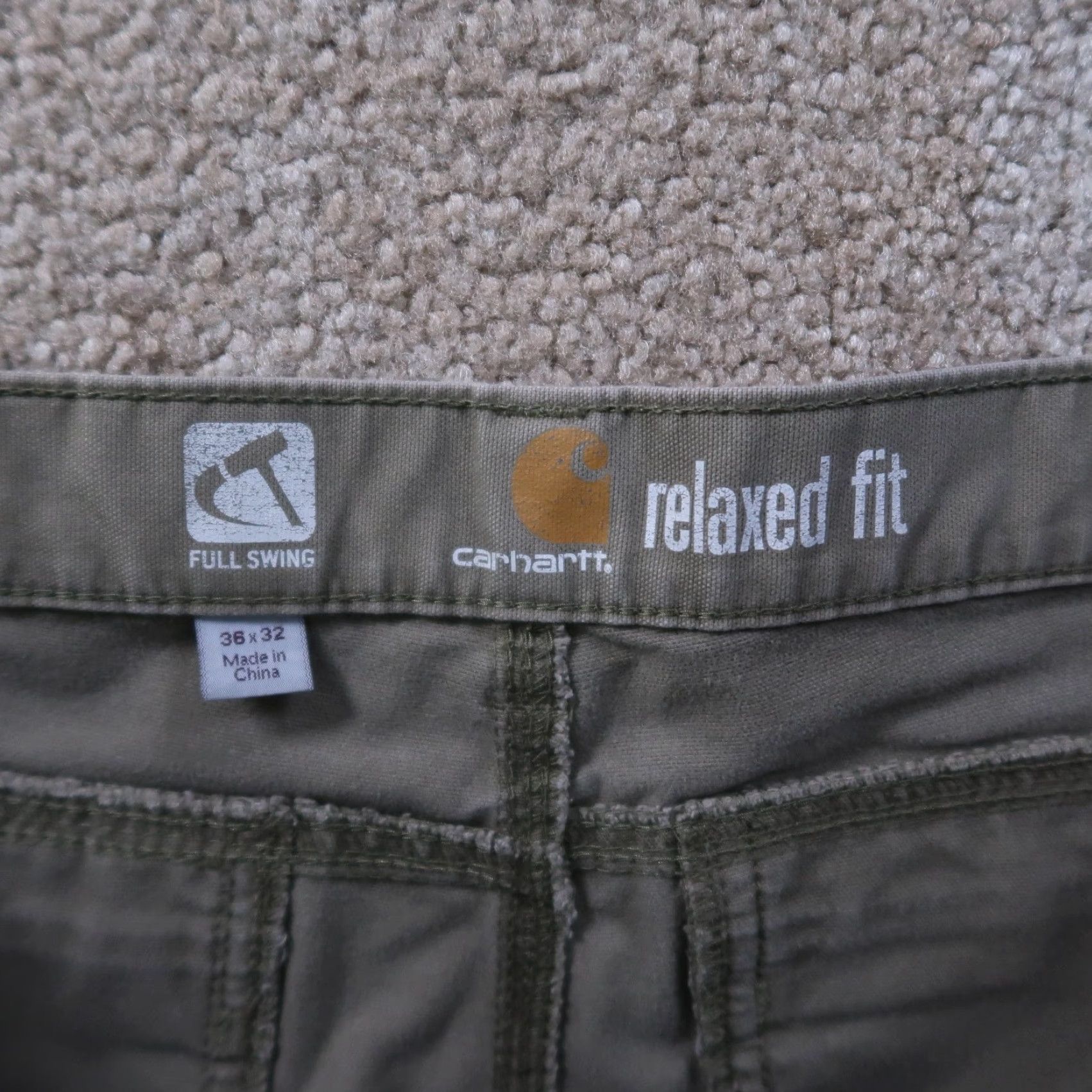 Carhartt VINTAGE Carhartt Relaxed Canvas Full Swing work Pants Men 36x32 Beige Size US 36 / EU 52 - 6 Thumbnail