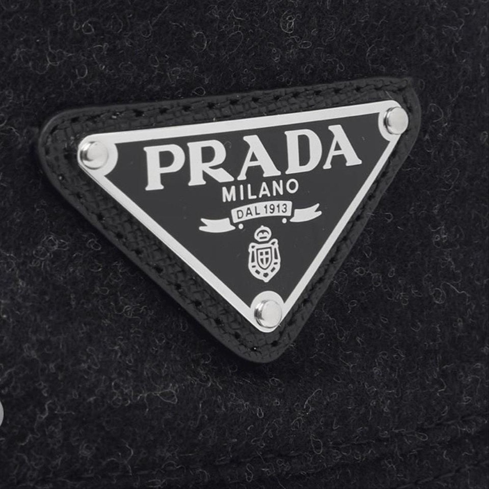 Prada PRADA logo appliqued wool felt bucket hat M Size ONE SIZE - 3 Thumbnail