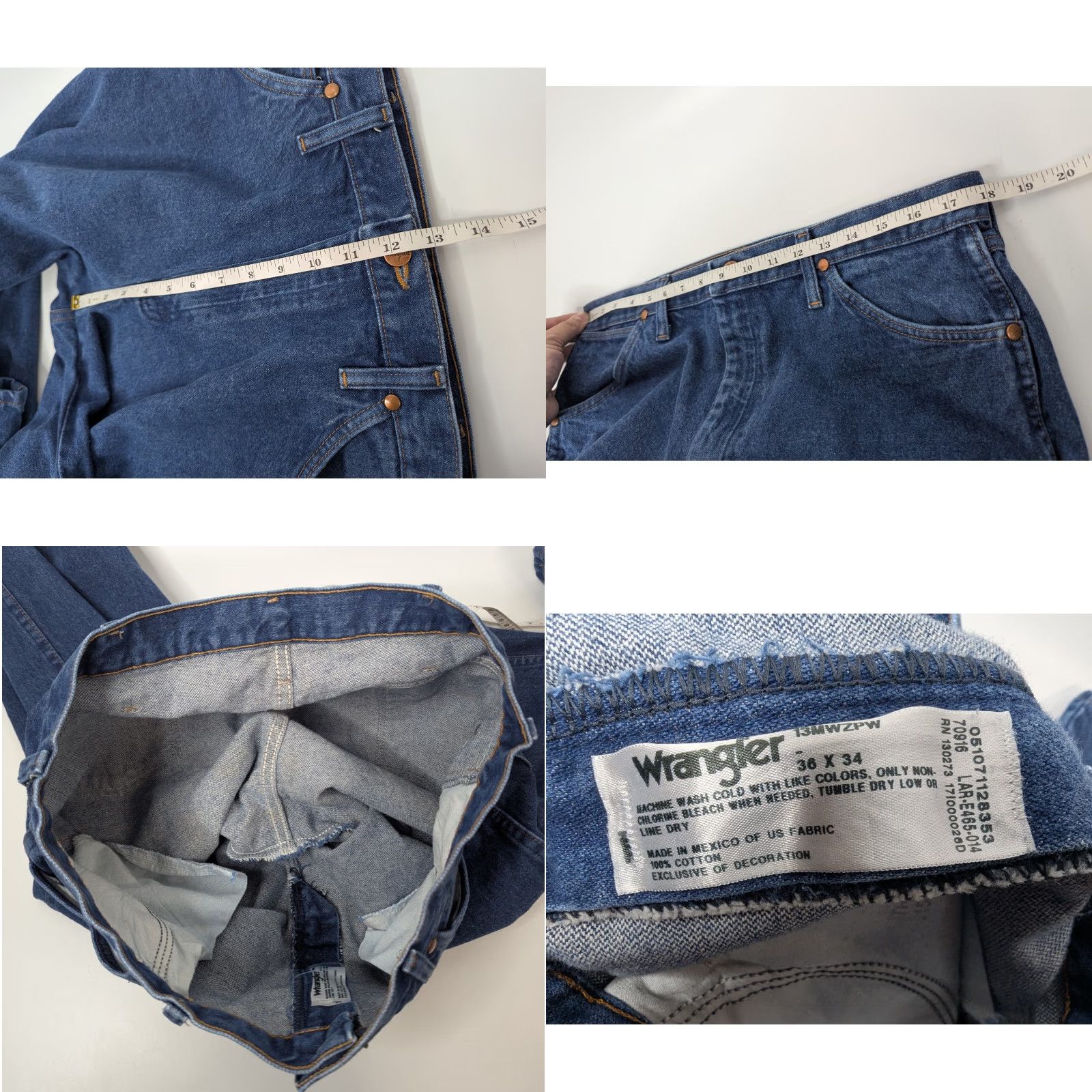 Wrangler Wrangler Jeans Men 36x34 Med Wash Blue Denim Western Cowboy Cut Rodeo 13AWZPW Size US 36 / EU 52 - 8 Thumbnail