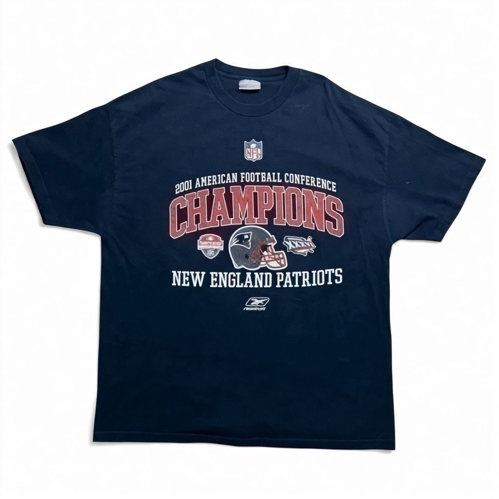 Reebok Reebok 2001 New England Patriots AFC Champions T-Shirt XL Na Size US XL / EU 56 / 4 - 2 Thumbnail