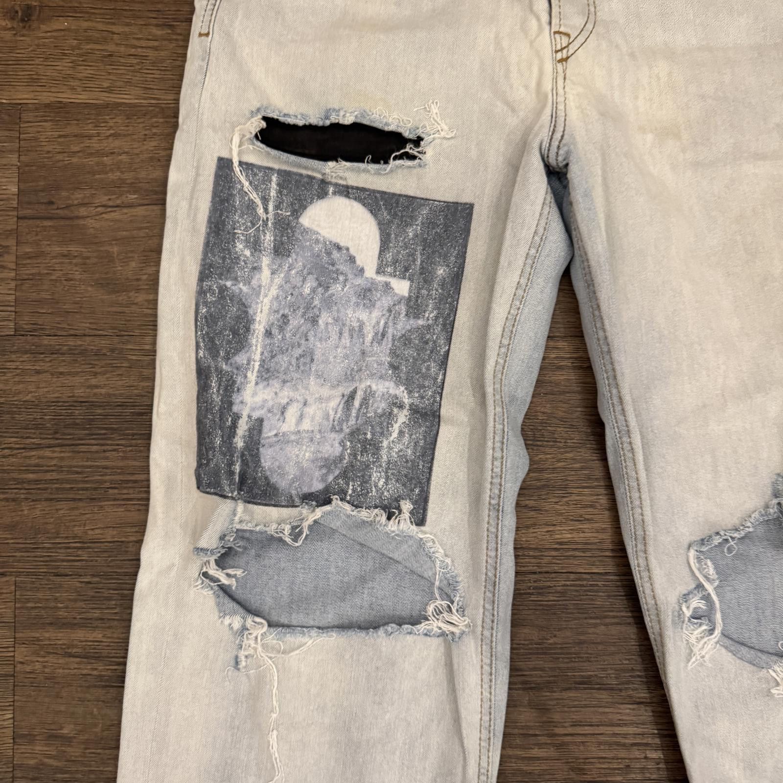Diesel Diesel Distressed Jeans with Print Size US 30 / EU 46 - 2 Thumbnail