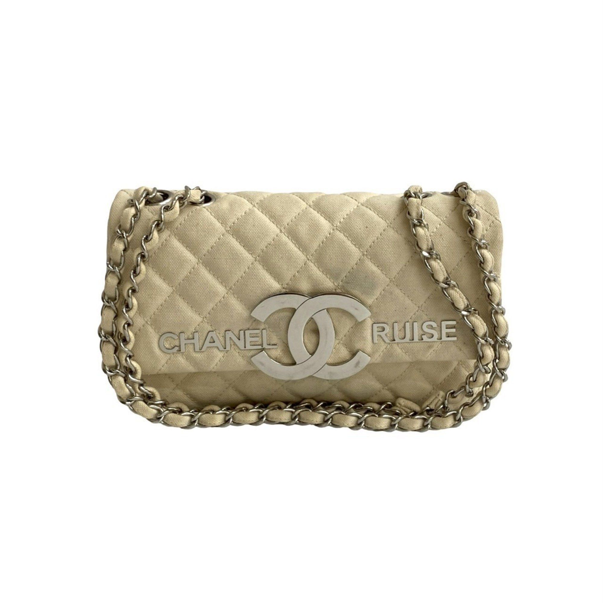 Chanel CHANEL Cruise Collection Matelasse Coco Mark Canvas Shoulder Bag, Ivory, 415-9 Size ONE SIZE - 1 Thumbnail