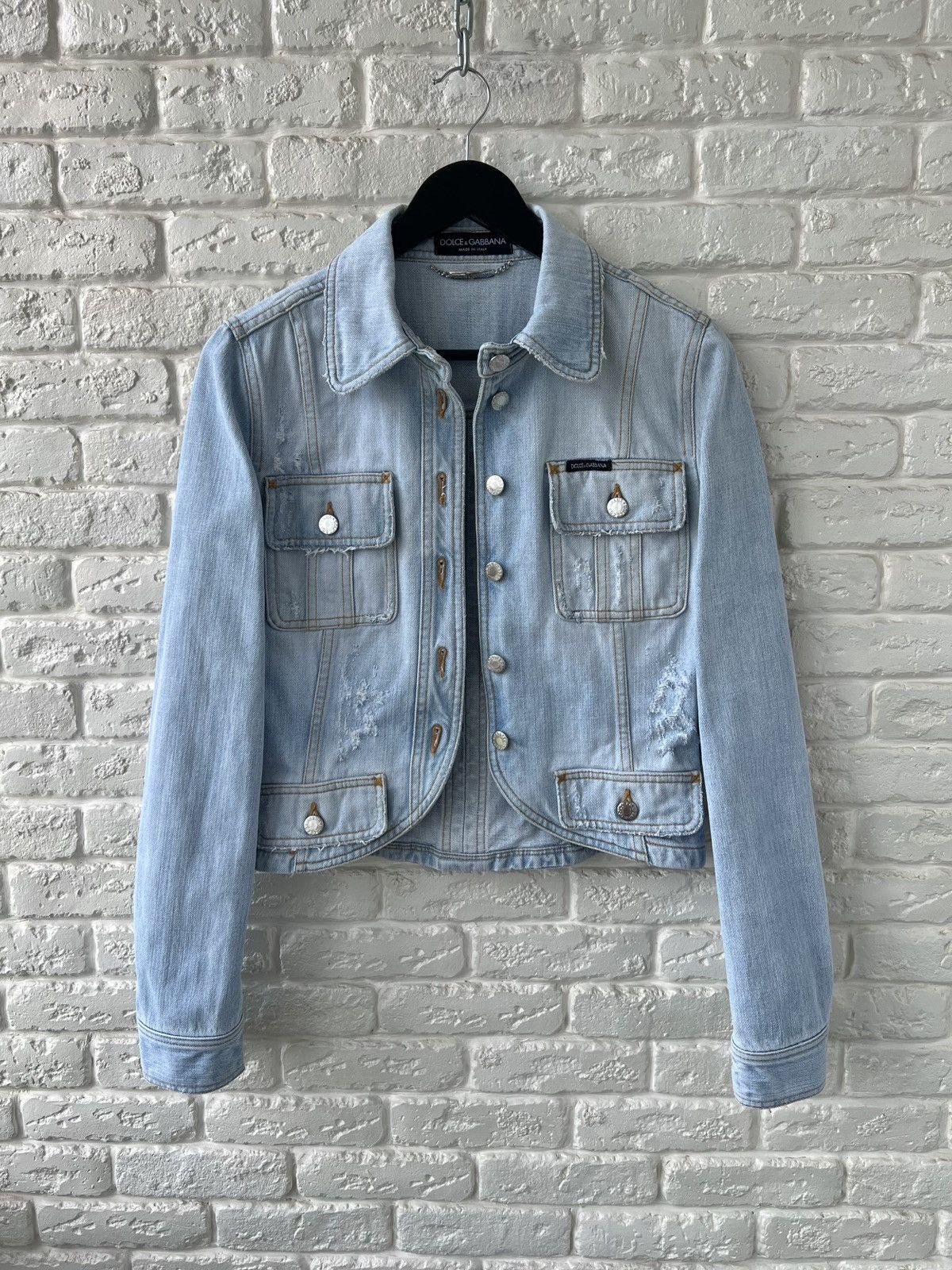 Dolce & Gabbana Dolce & Gabbana Blue Washed Denim Jacket Size M / US 6-8 / IT 42-44 - 1 Thumbnail