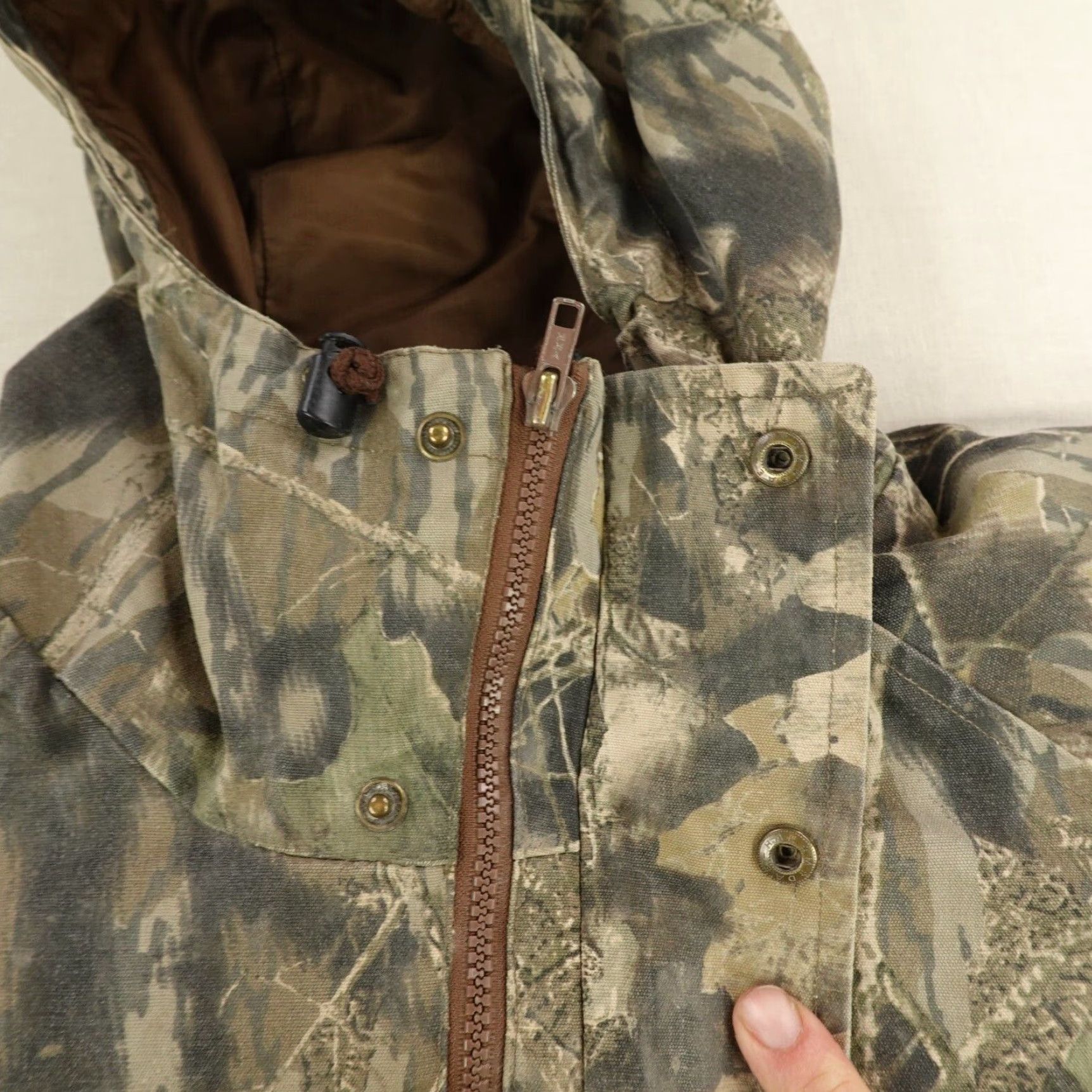 Vintage Columbia Jacket Mens Large Brown Camo Mossy Oak Breakup Quilted Hunting Coat Size US L / EU 52-54 / 3 - 6 Thumbnail