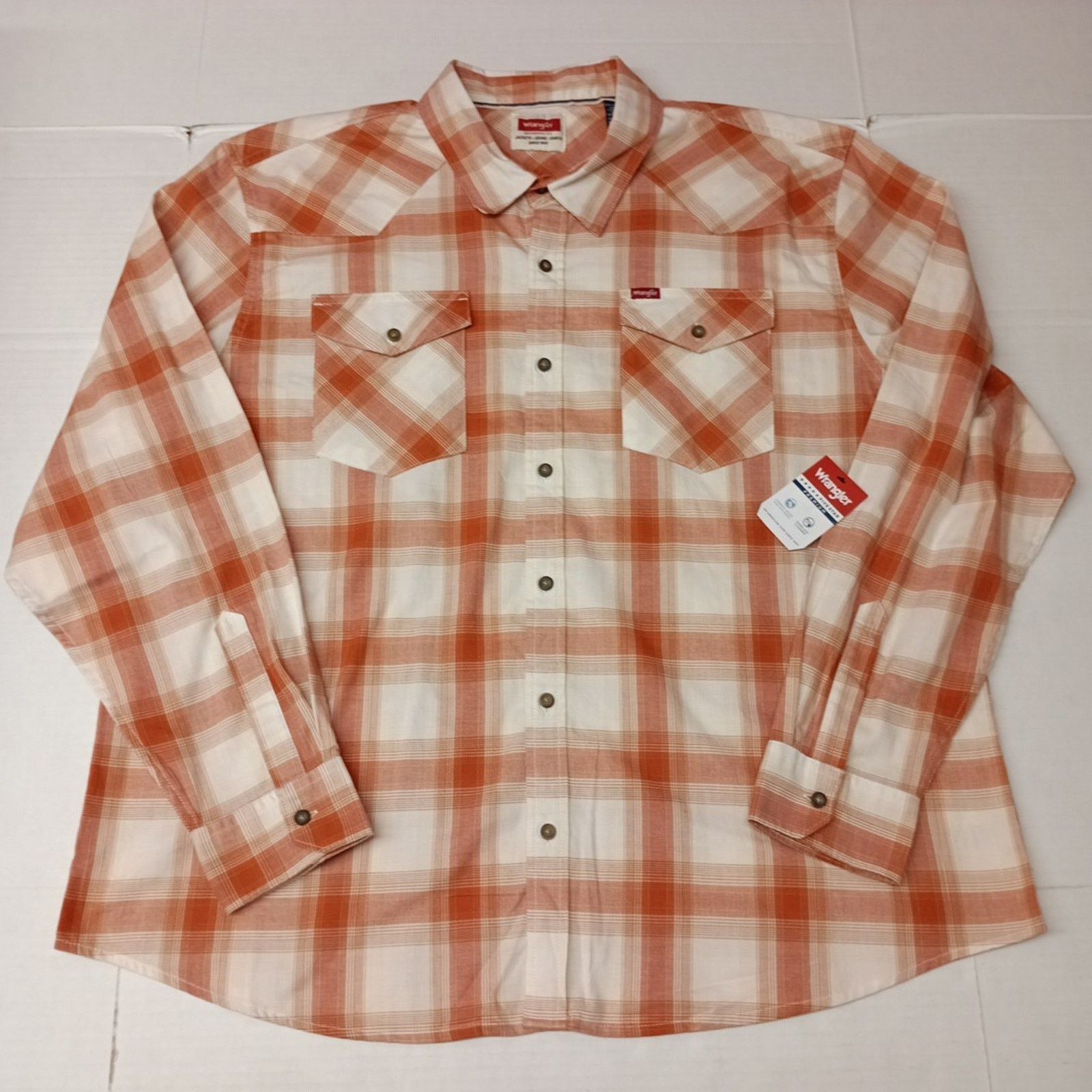 Wrangler Wrangler Cowboy Wash Shirt Men's 2XL Hazel Plaid Twill Woven Size US XXL / EU 58 / 5 - 1 Thumbnail