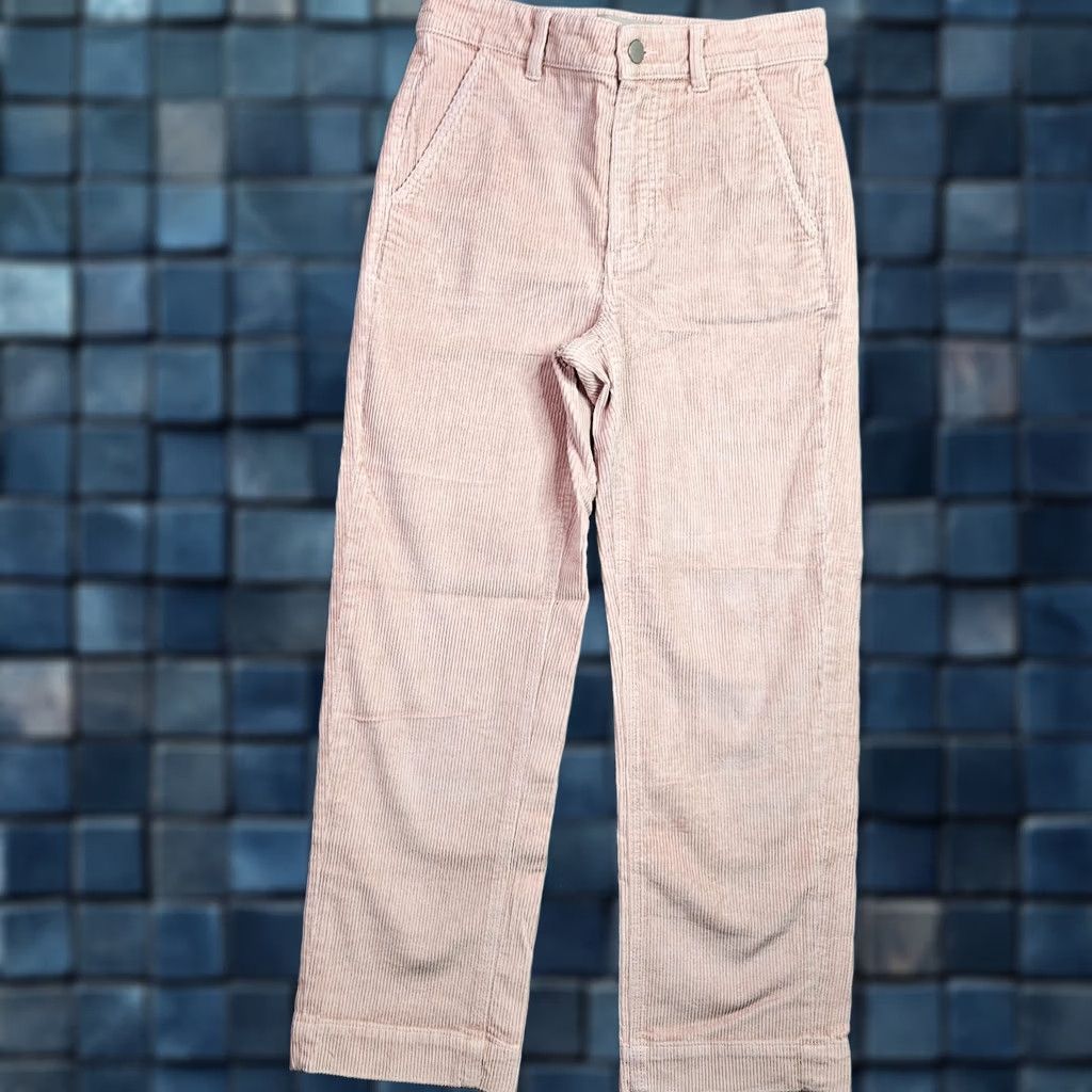 Everlane Everlane Pink Corduroy Pants Women Regular Size 0 Casual Straight Leg Cotton Elastane Button Closure Size 25" / US 0 / IT 36 - 1 Thumbnail