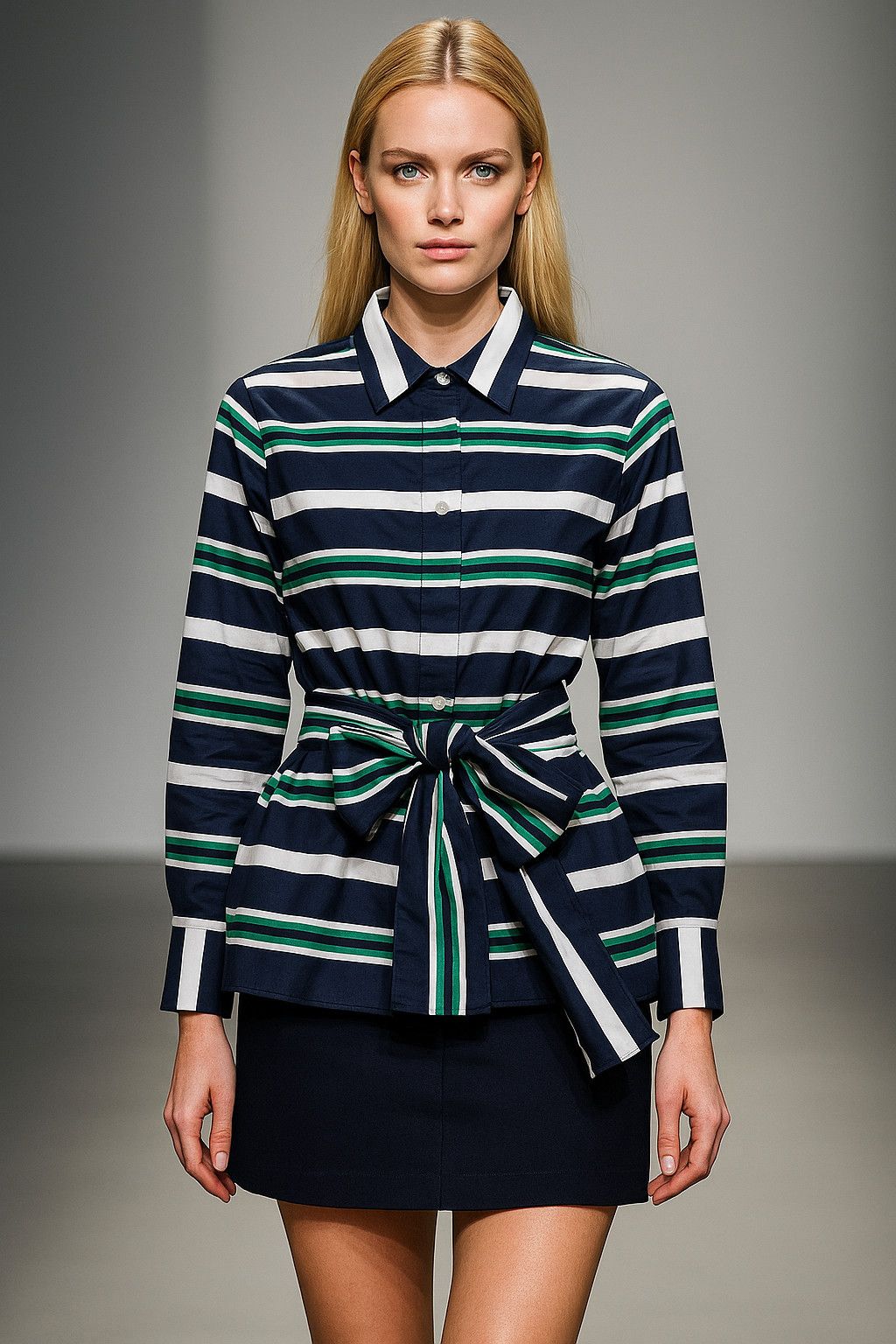 Carolina Herrera Carolina Herrera Striped Cotton Belted Shirt Dress Top 2 Size XS / US 0-2 / IT 36-38 - 17 Thumbnail