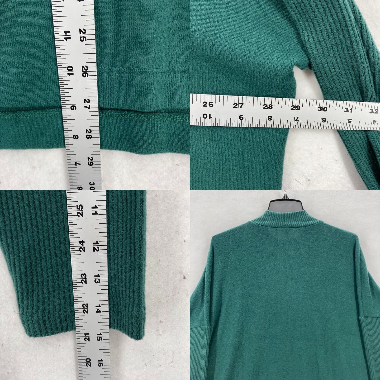 Loft LOFT Women's XL Green Mock Neck Sweater Ribbed Sleeves Relaxed Fit Cozy Casual Pullover Knit Shirt Size XL / US 12-14 / IT 48-50 - 8 Thumbnail