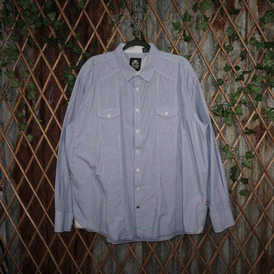 Vintage XXL - Vintage / Y2K light blue button up 2000s dress shirt Size US XXL / EU 58 / 5 - 1 Thumbnail