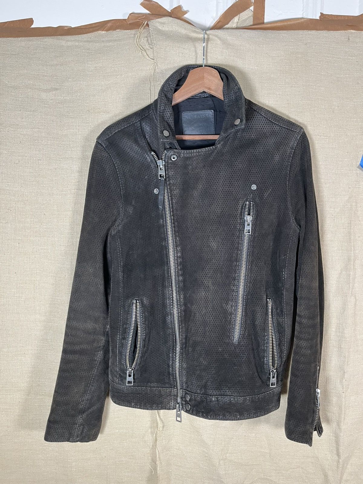 Allsaints Allsaints black double zip leather jacket Size US S / EU 44-46 / 1 - 1 Thumbnail