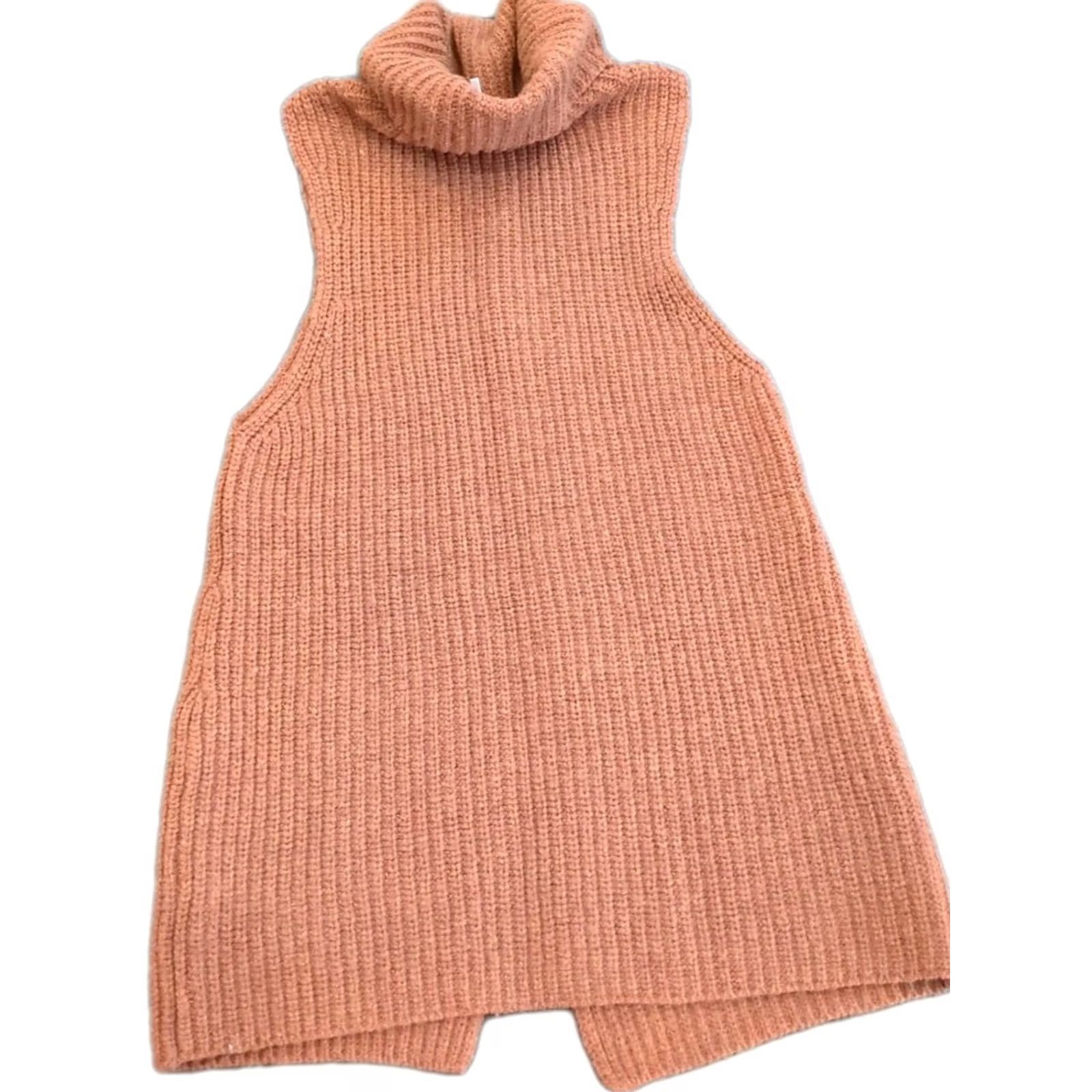 Free People VINTAGE Free People Shirt Women XS Rust Sleeveless Turtleneck Wool Blend Pullover Hoodie Size XS / US 0-2 / IT 36-38 - 2 Thumbnail