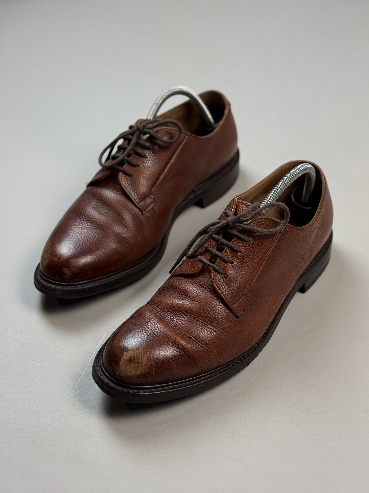 Other Joseph Cheaney Deal Mahogany Grain Leather Derby Shoes Size US 11 / EU 44 - 9 Thumbnail
