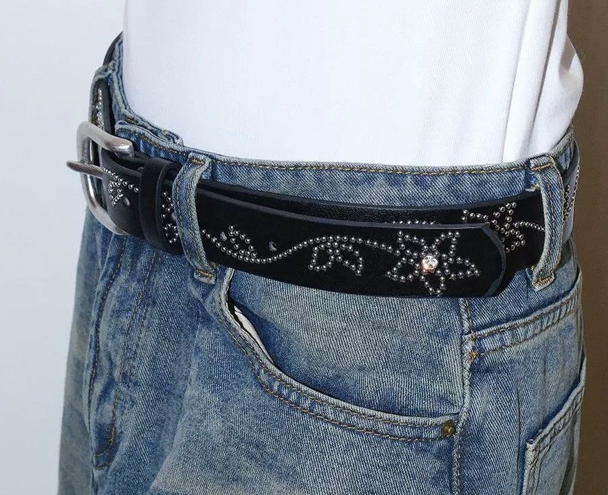 Japanese Brand × Vintage Retro y2k vintage floral studded rivet belt aesthetic Size ONE SIZE - 3 Thumbnail