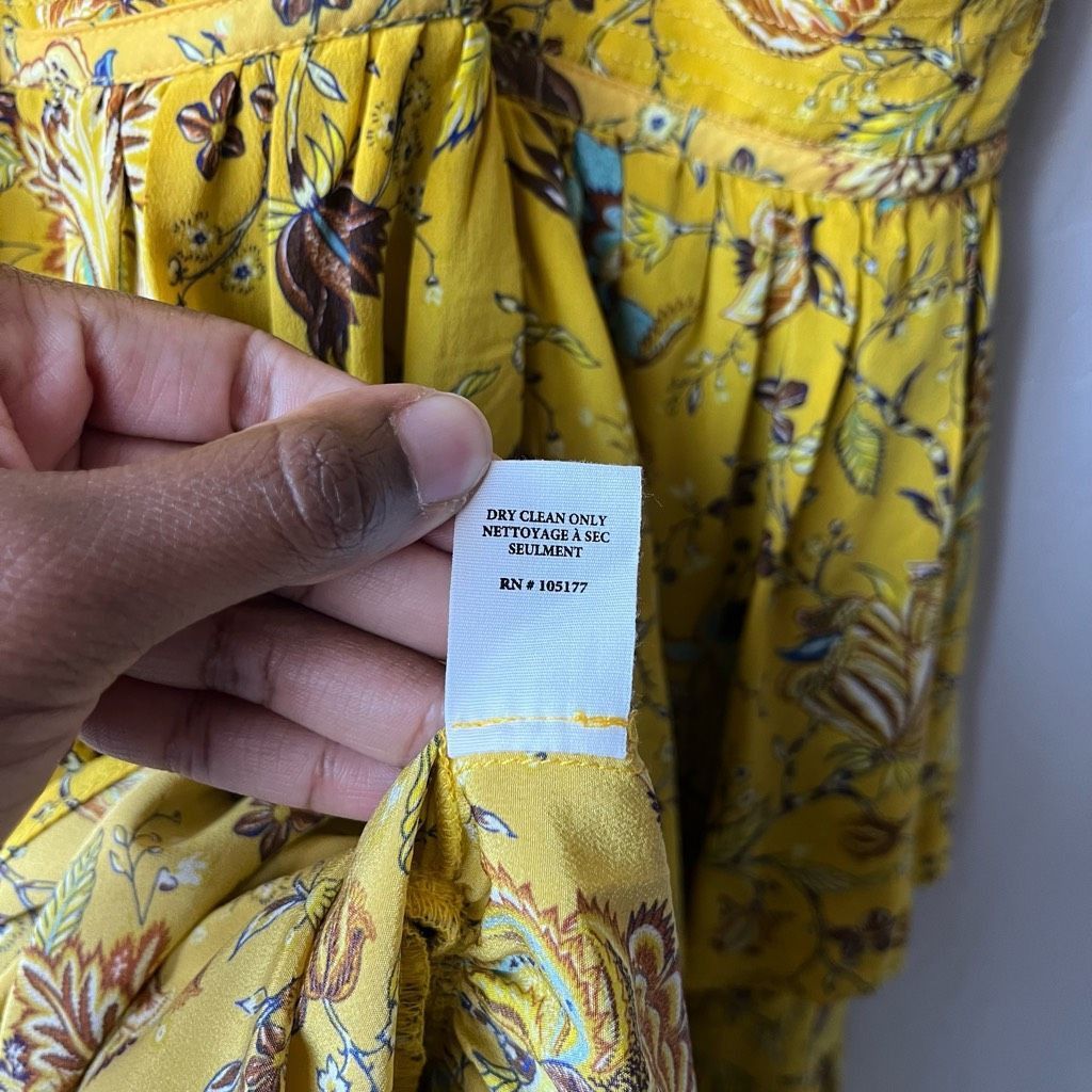 Ulla Johnson Ulla Johnson Dress Silk Floral Josanna Yellow Cut Out Midi G Size M / US 6-8 / IT 42-44 - 11 Thumbnail