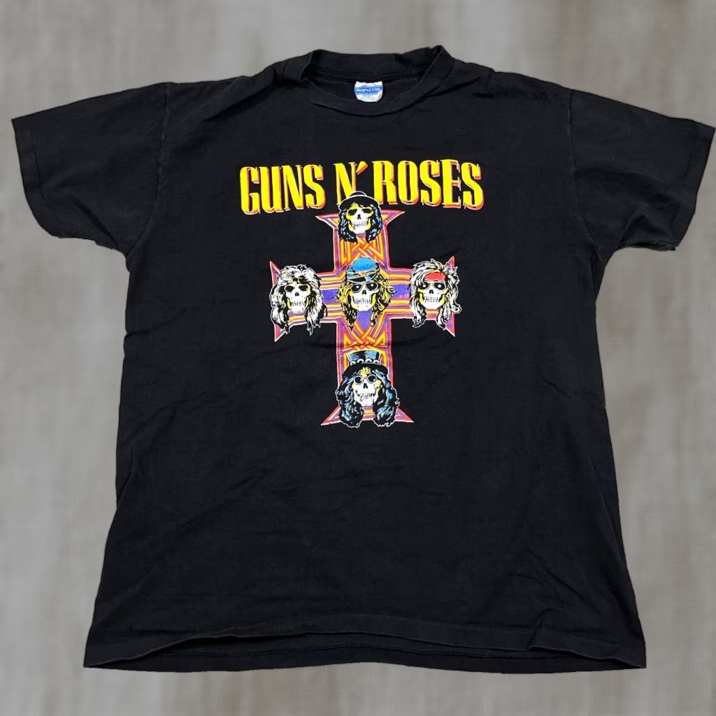 Vintage Guns N Roses Shirt Men Large Black Band Tee Appetite For Destruction 80s