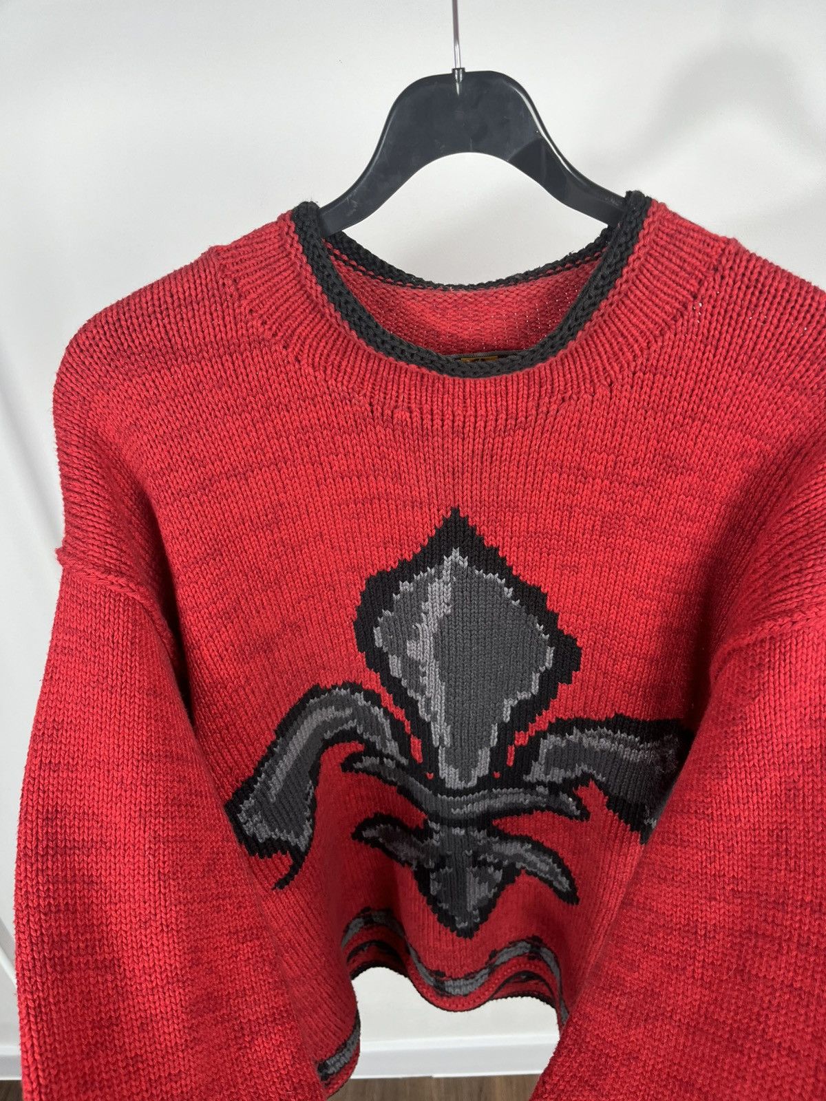 JET SET Vintage Jet Set Red Knit Sweater Fleur de Lis Graphic Size 2 Size US XL / EU 56 / 4 - 9 Thumbnail