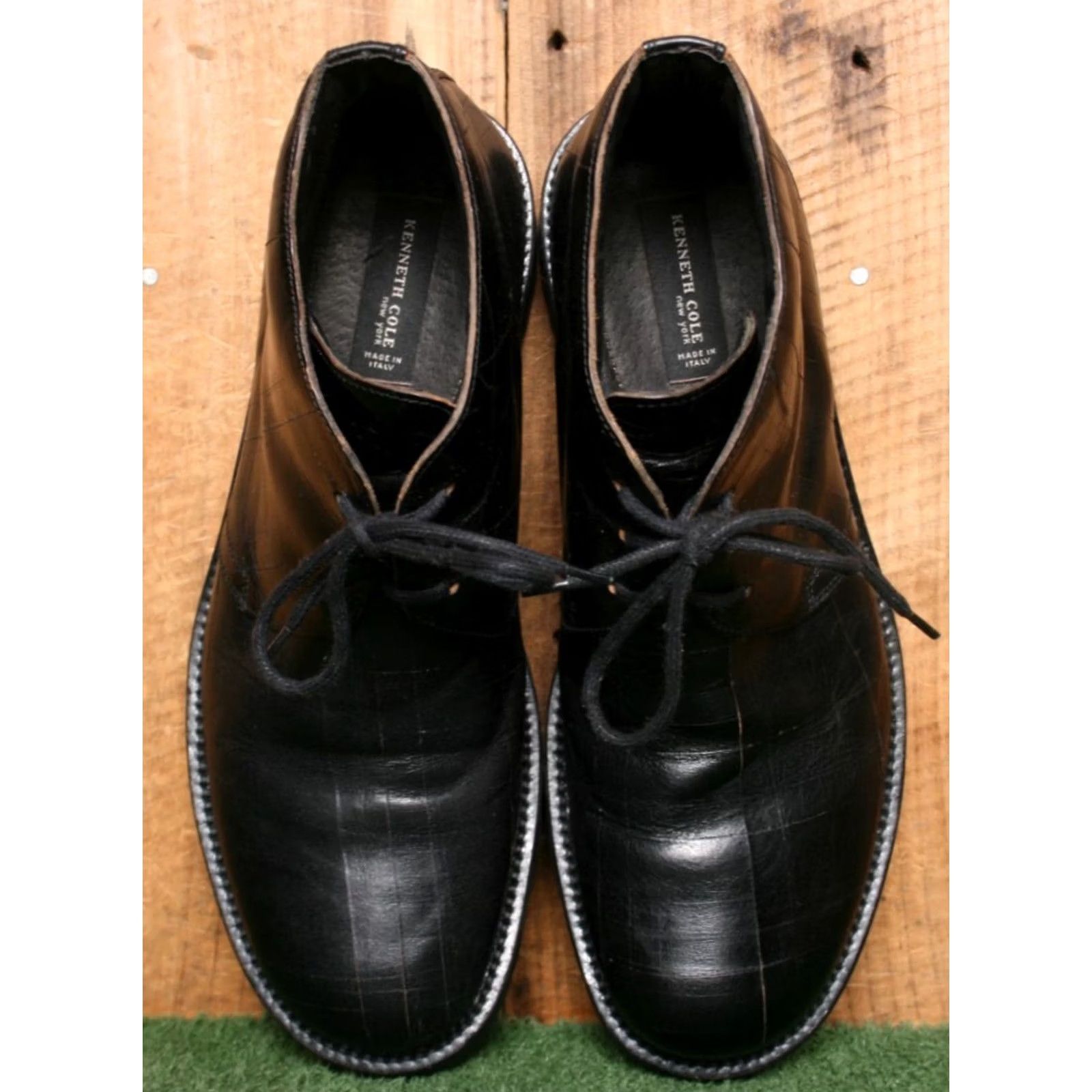 VINTAGE Kenneth Cole Boot Ankle Chukka Leather Black Sz 